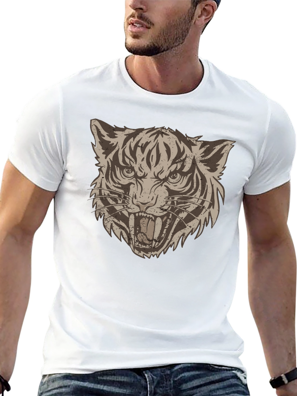 Tiger Graphic Print Tee - Bold Style