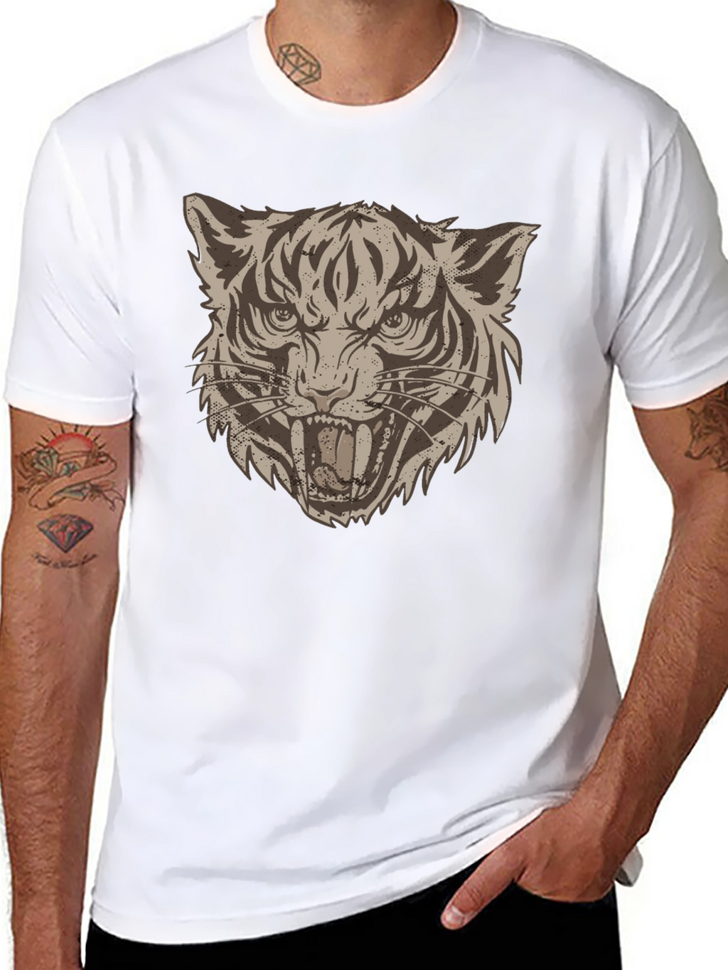 Tiger Graphic Print Tee - Bold Style