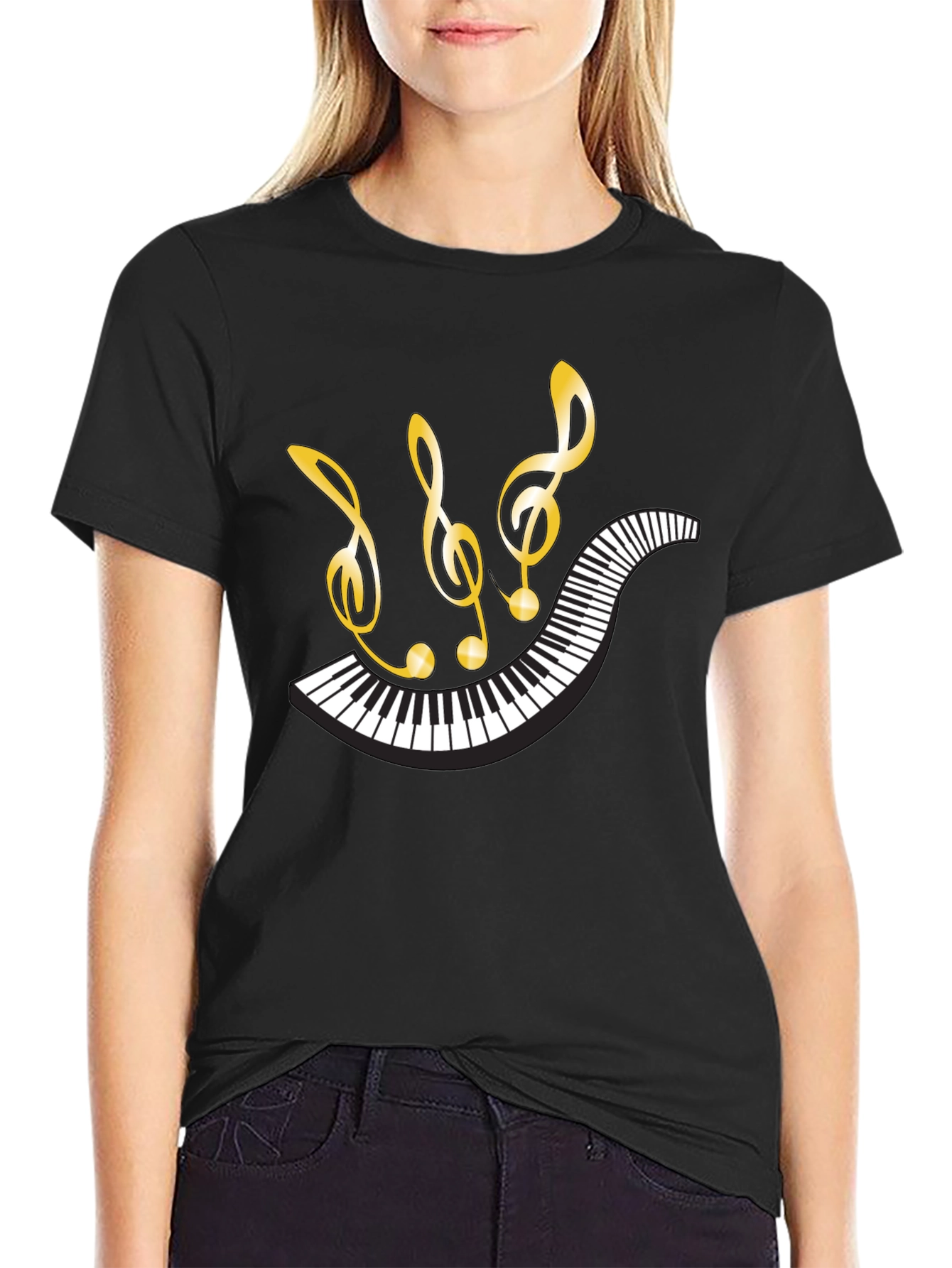 Musical Piano Notes Graphic Tee