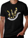 Musical Piano Notes Graphic Tee