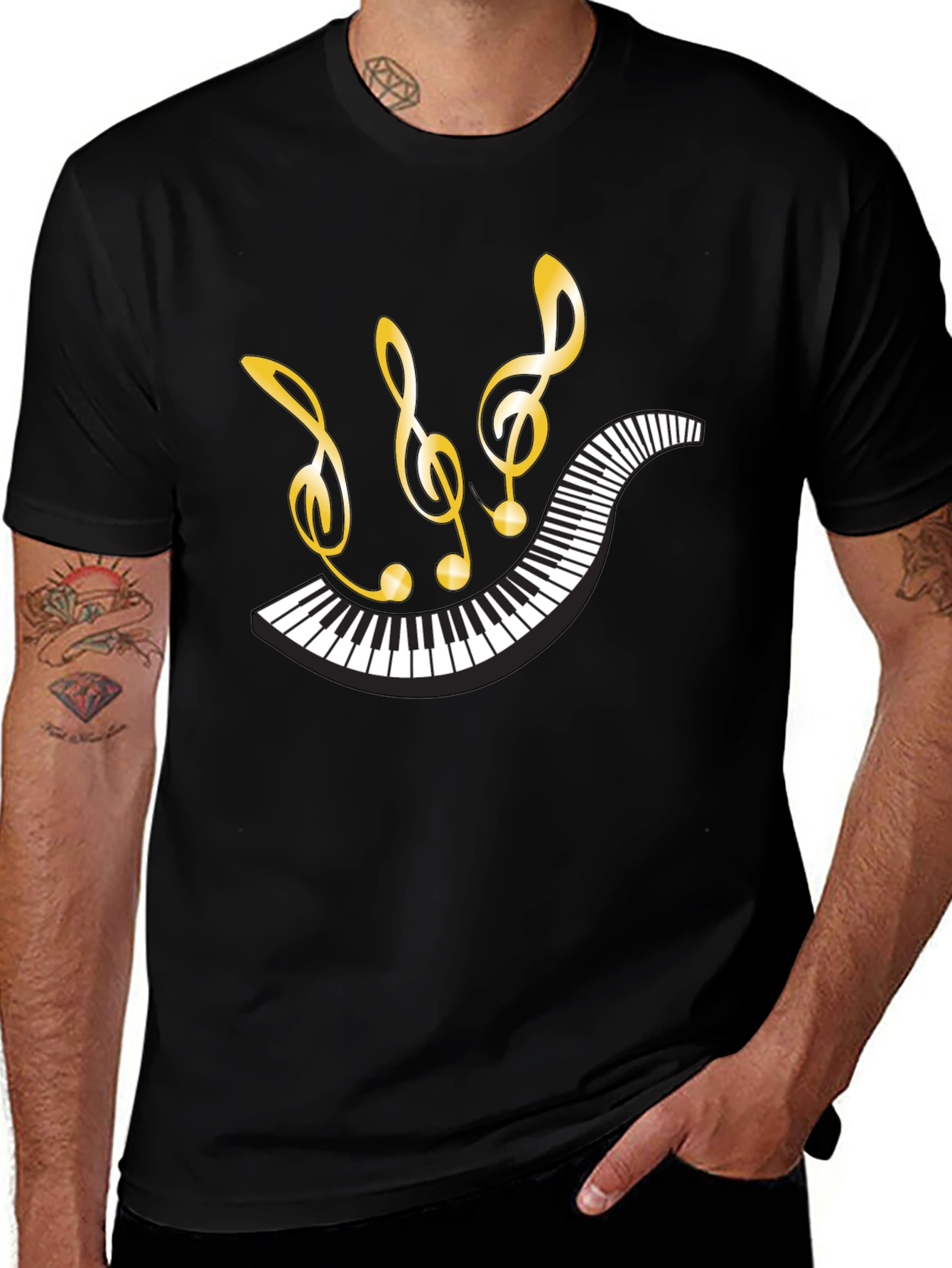 Musical Piano Notes Graphic Tee