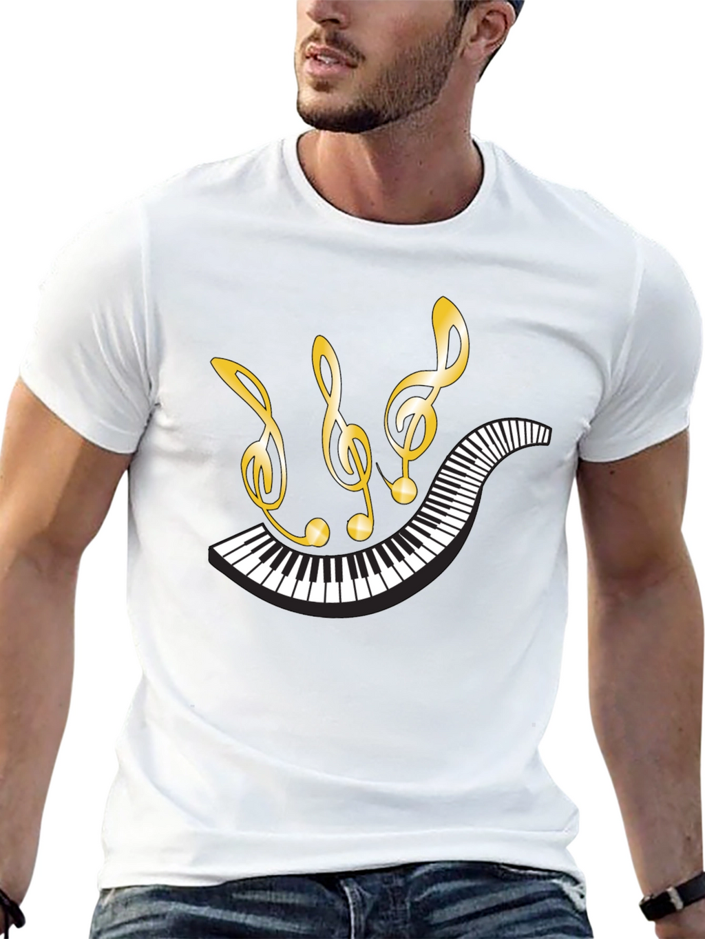 Musical Piano Notes Graphic Tee