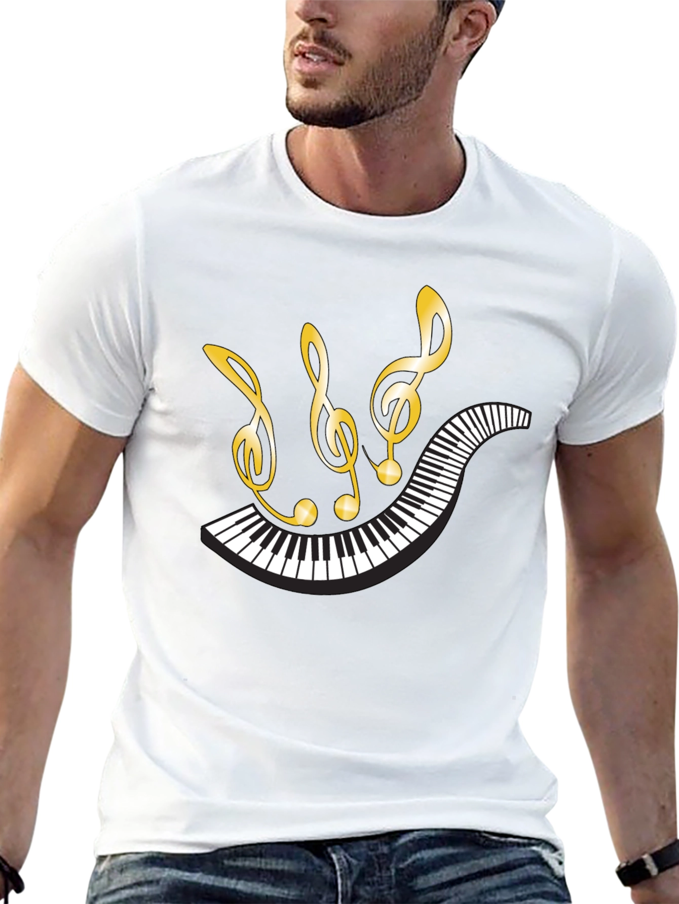 Musical Piano Notes Graphic Tee