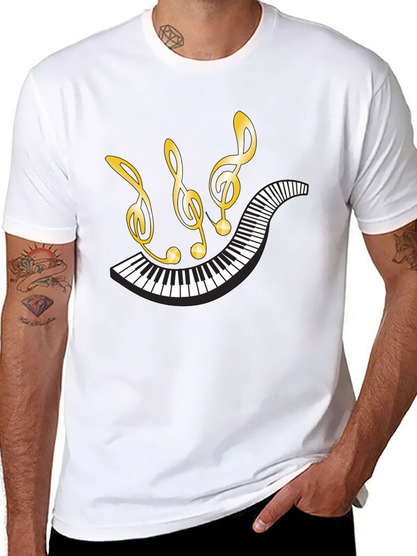 Musical Piano Notes Graphic Tee
