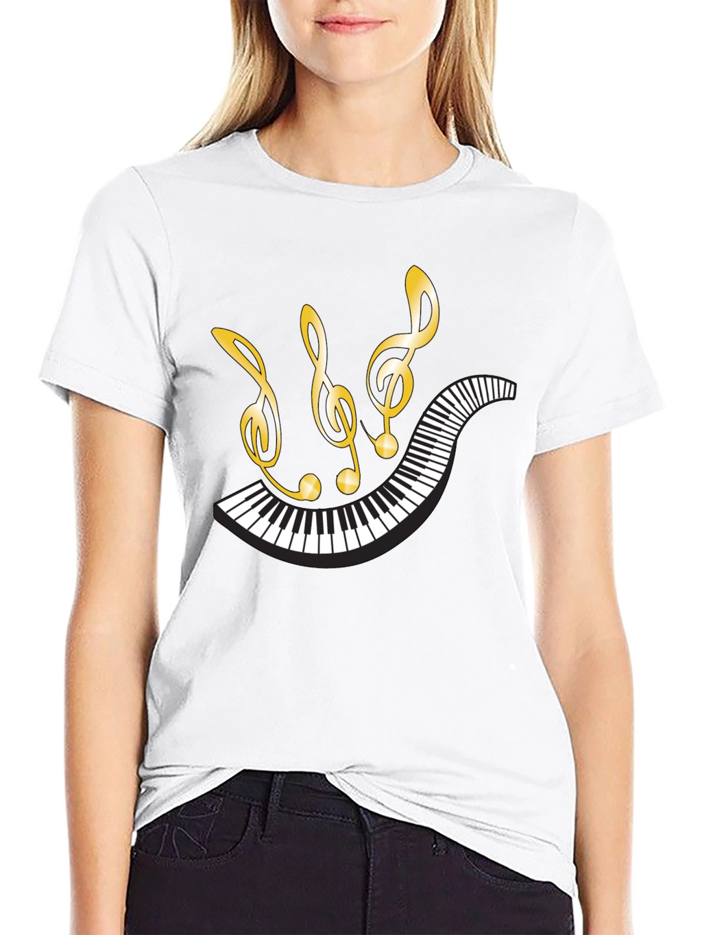 Musical Piano Notes Graphic Tee
