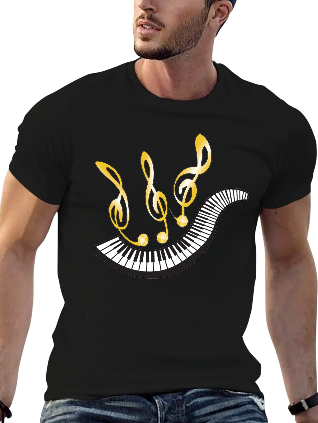 Musical Piano Notes Graphic Tee
