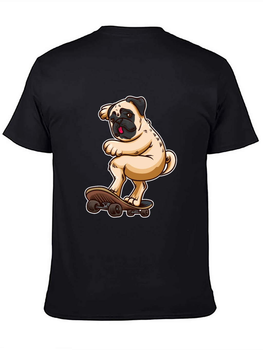 Pug on Skateboard Graphic Tee