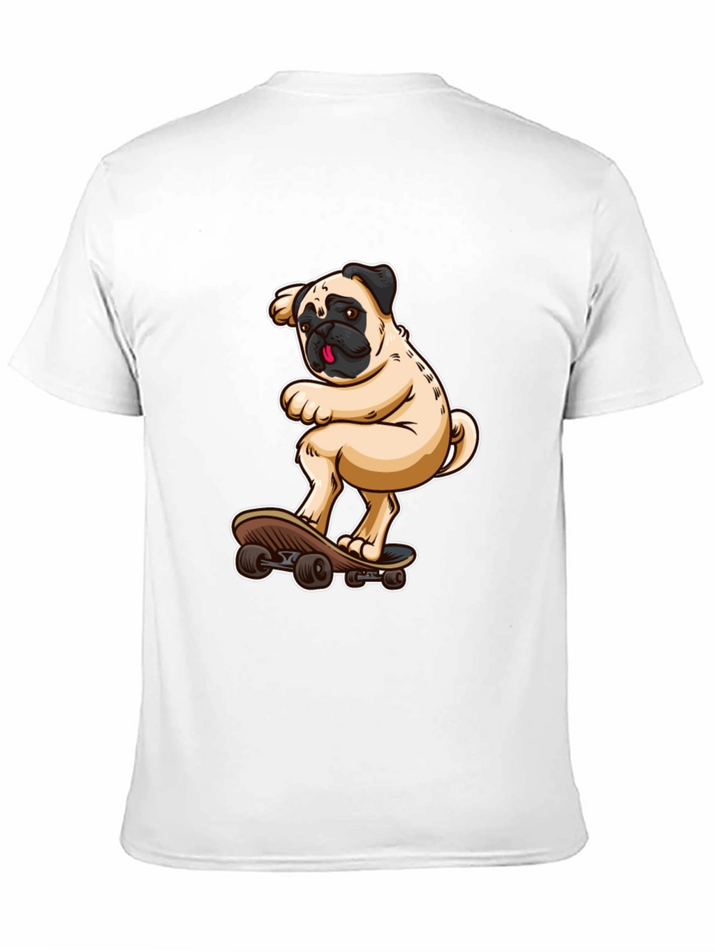 Pug on Skateboard Graphic Tee