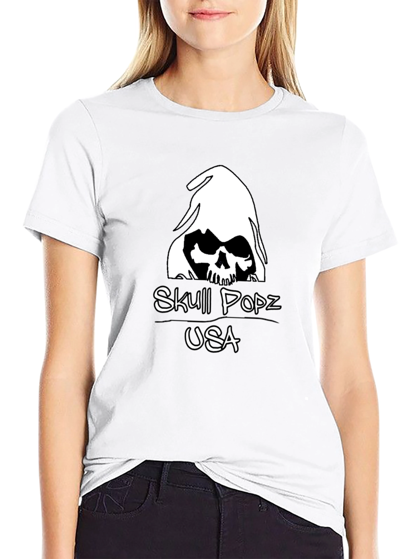 Skull Popz USA Black Graphic T-Shirt