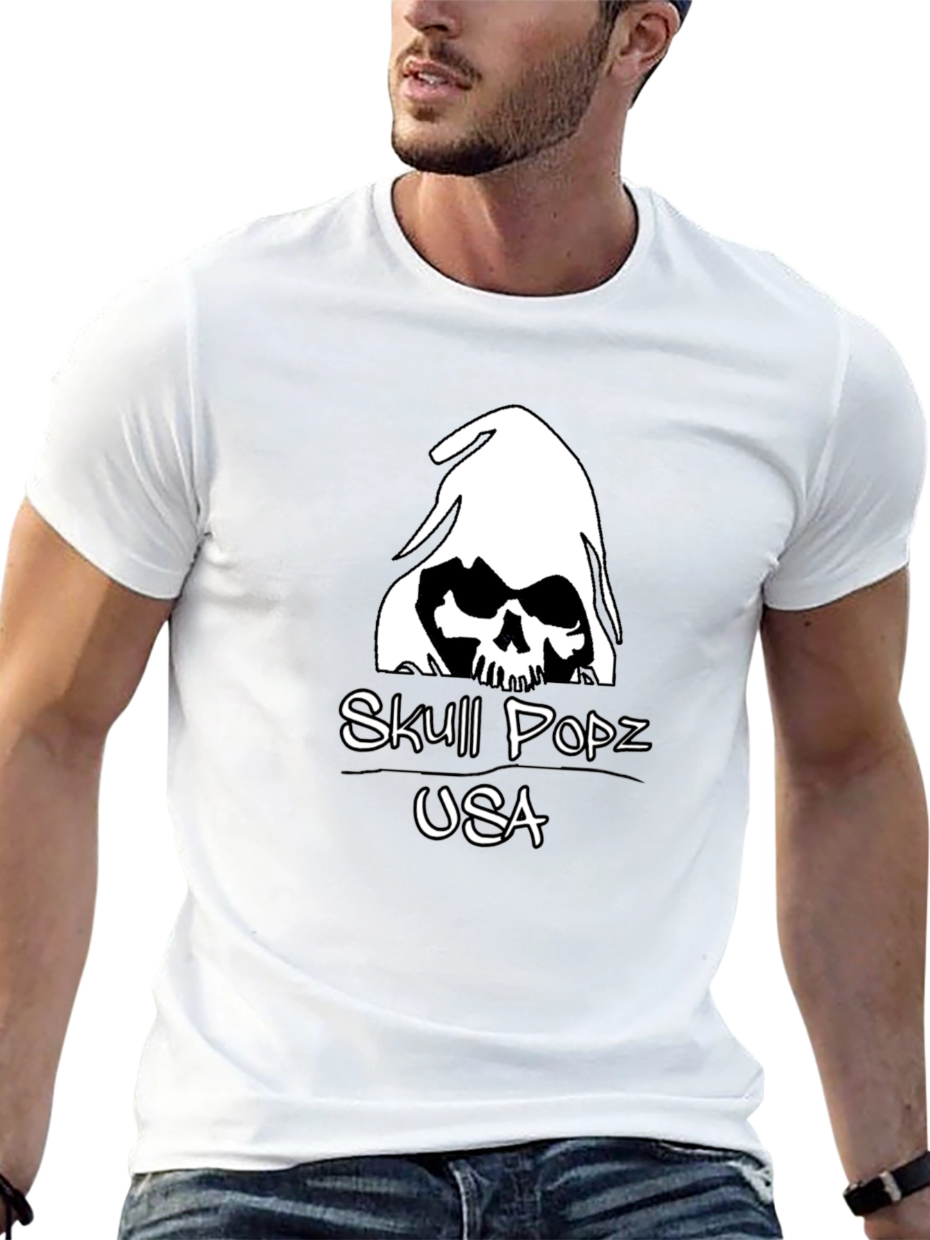 Skull Popz USA Black Graphic T-Shirt