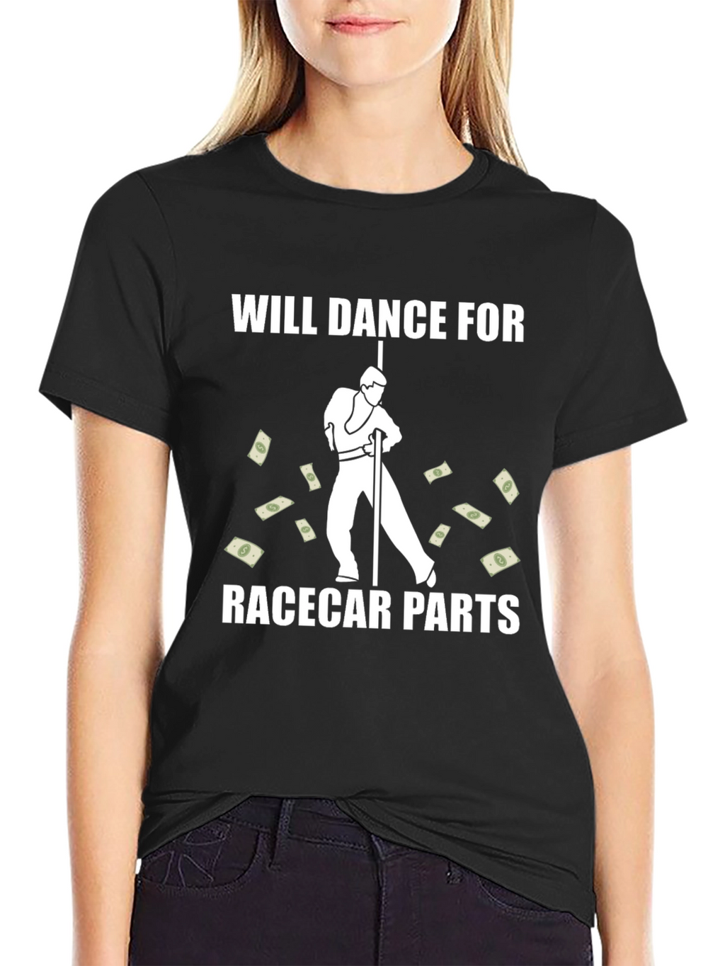 Will Dance for Racecar Parts Graphic T-Shirt