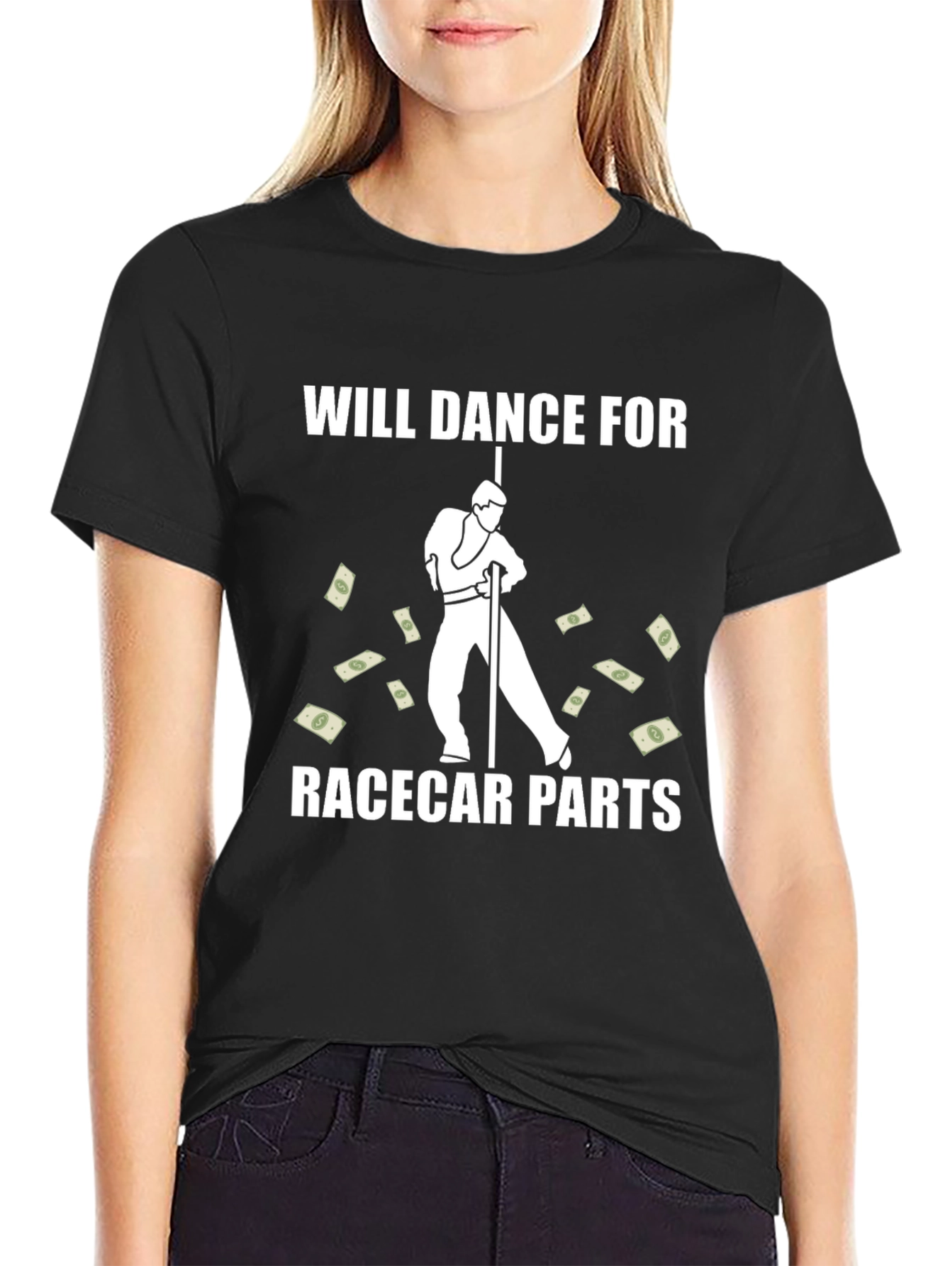 Will Dance for Racecar Parts Graphic T-Shirt