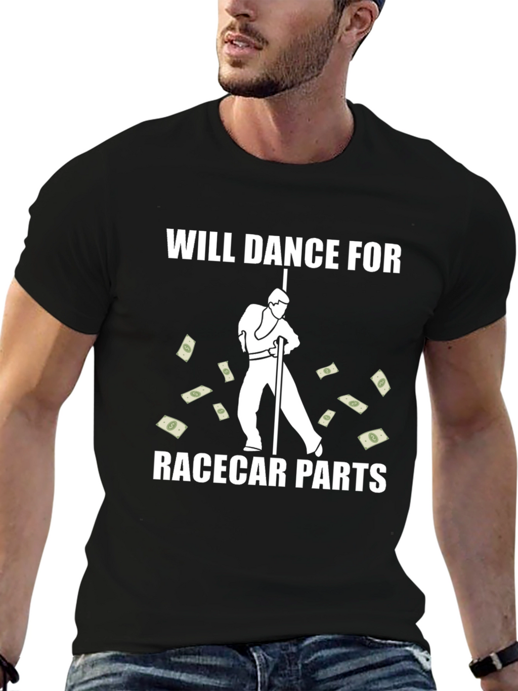 Will Dance for Racecar Parts Graphic T-Shirt
