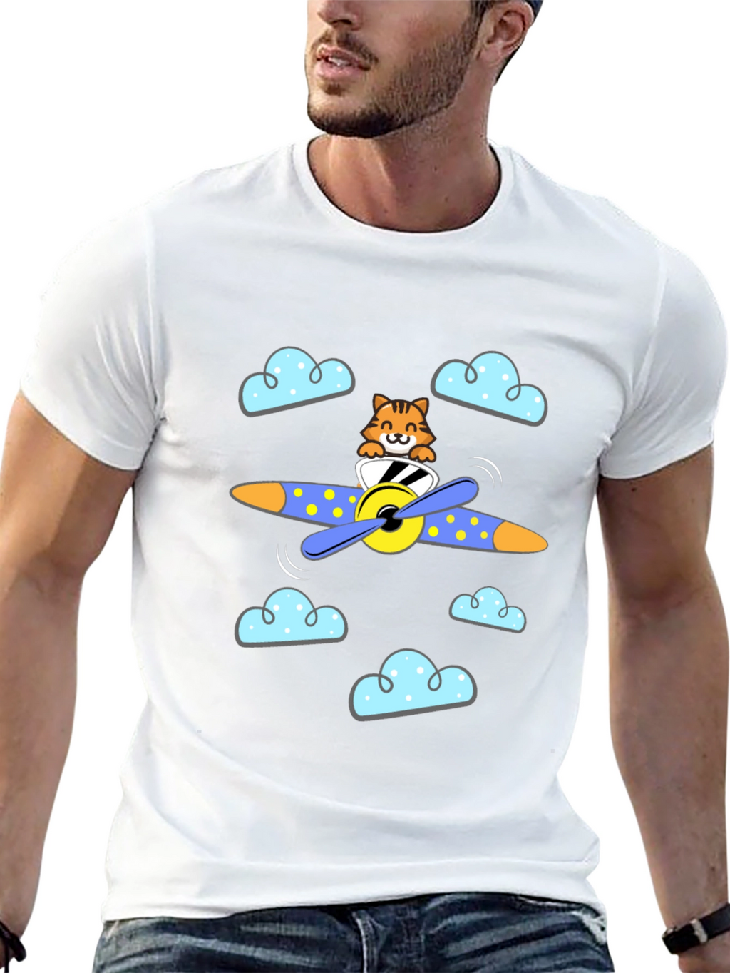 Cat Pilot T-Shirt - Airplane Adventure