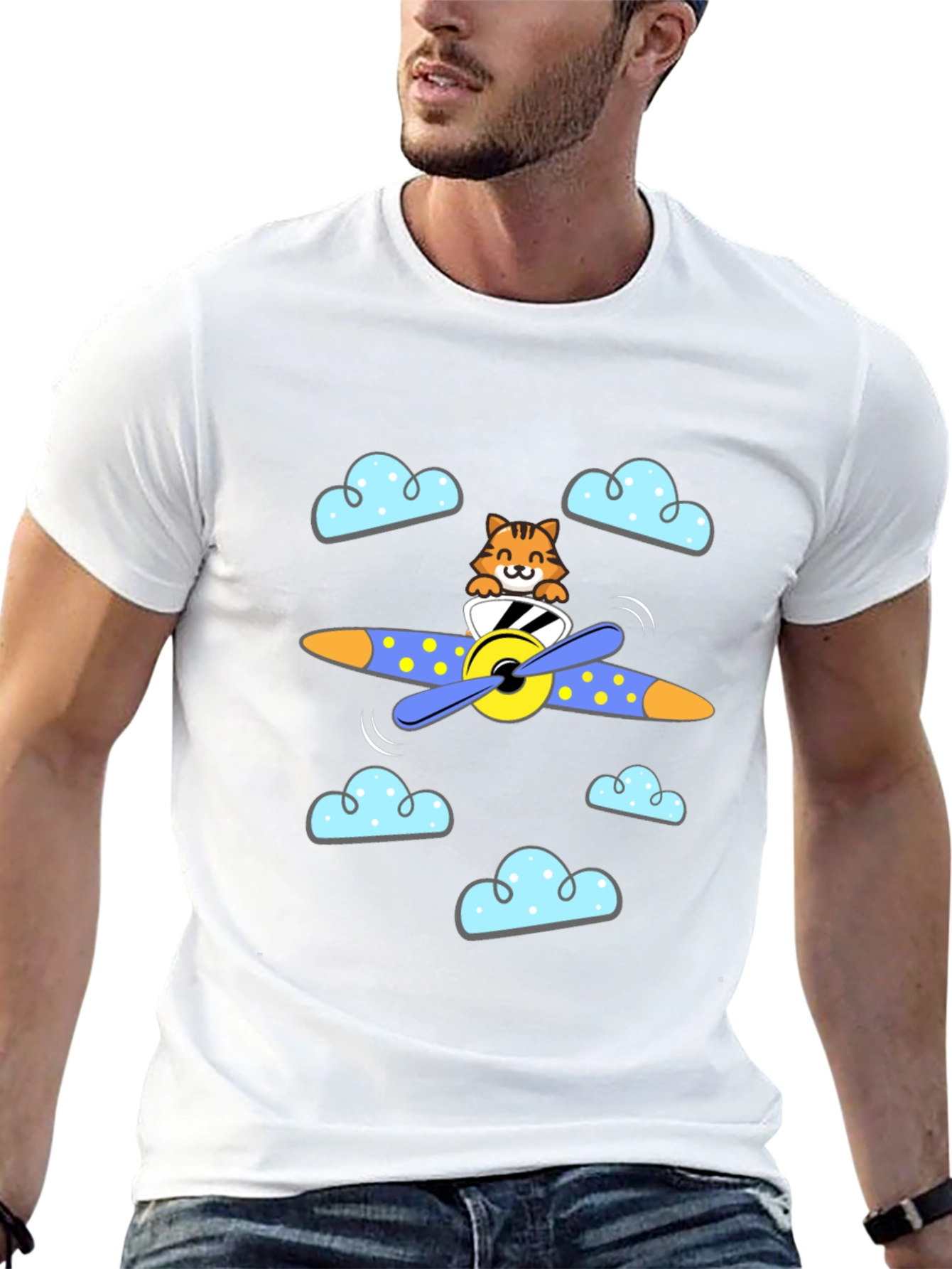 Cat Pilot T-Shirt - Airplane Adventure