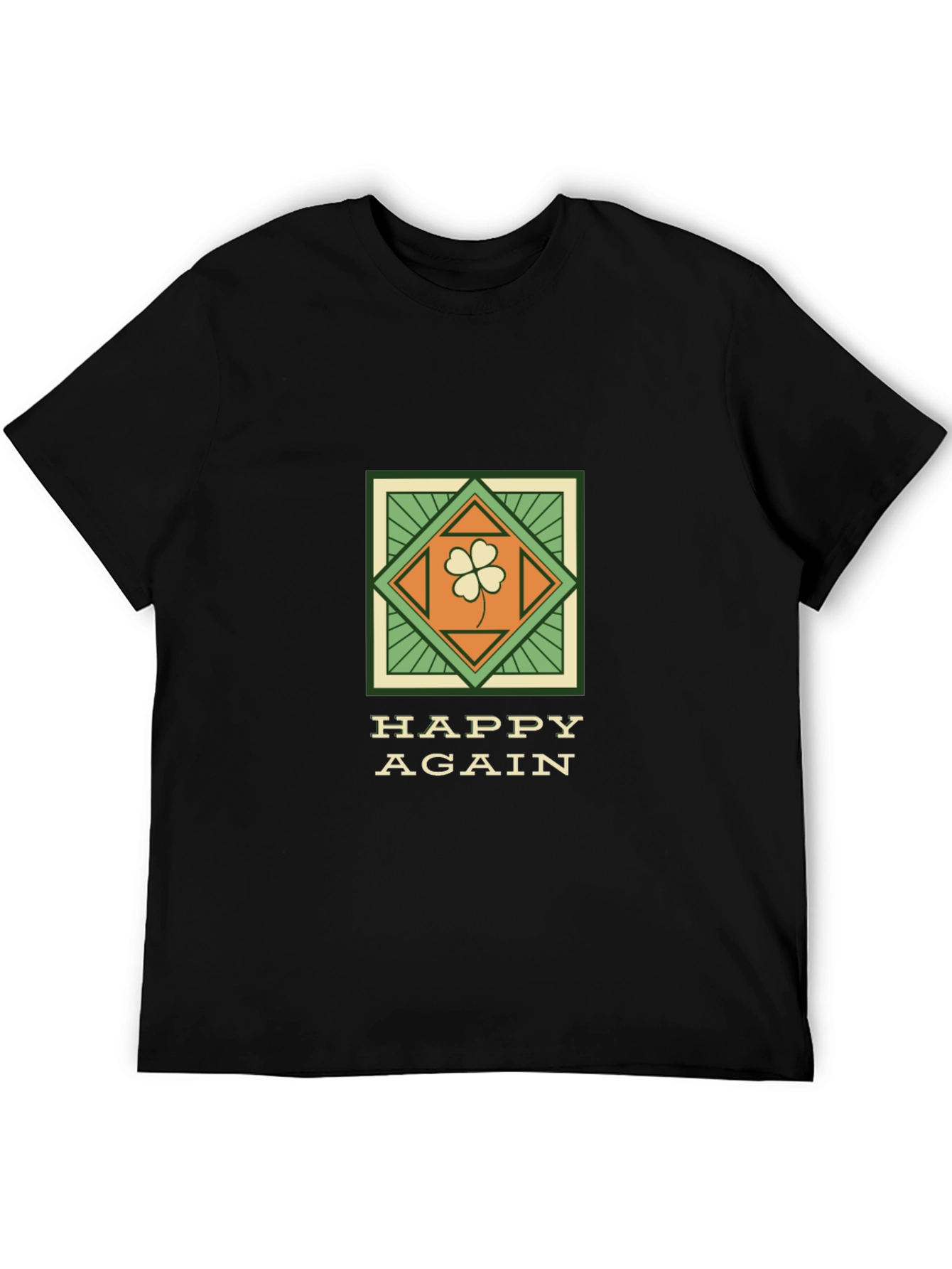 Happy Again Clover Graphic Tee - Casual St. Patricks Day Style