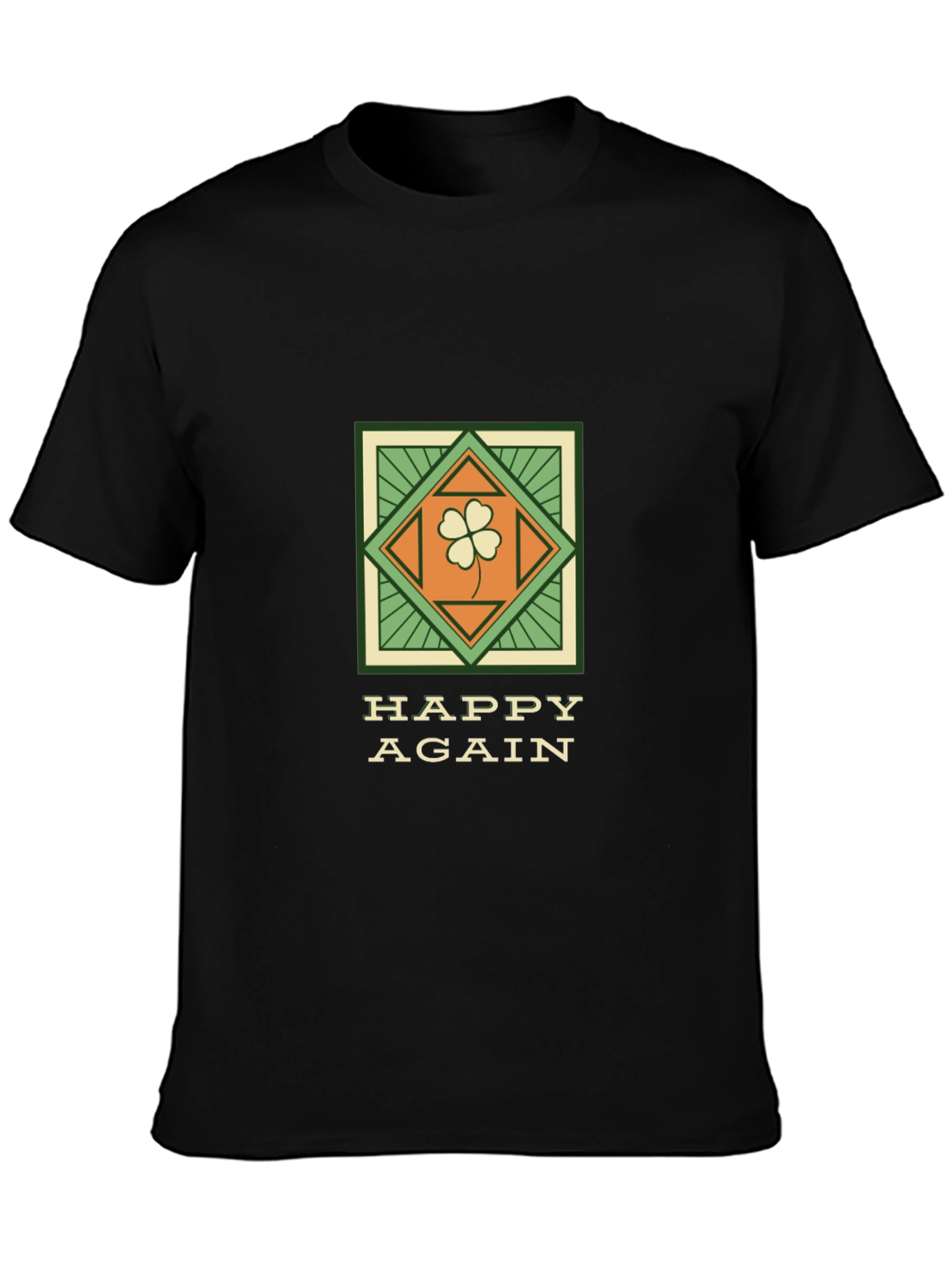 Happy Again Clover Graphic Tee - Casual St. Patricks Day Style