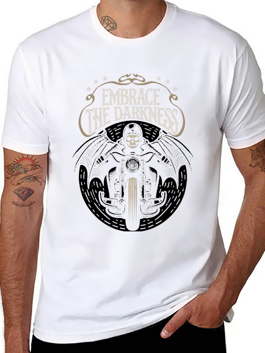 Embrace the Darkness Biker T-Shirt