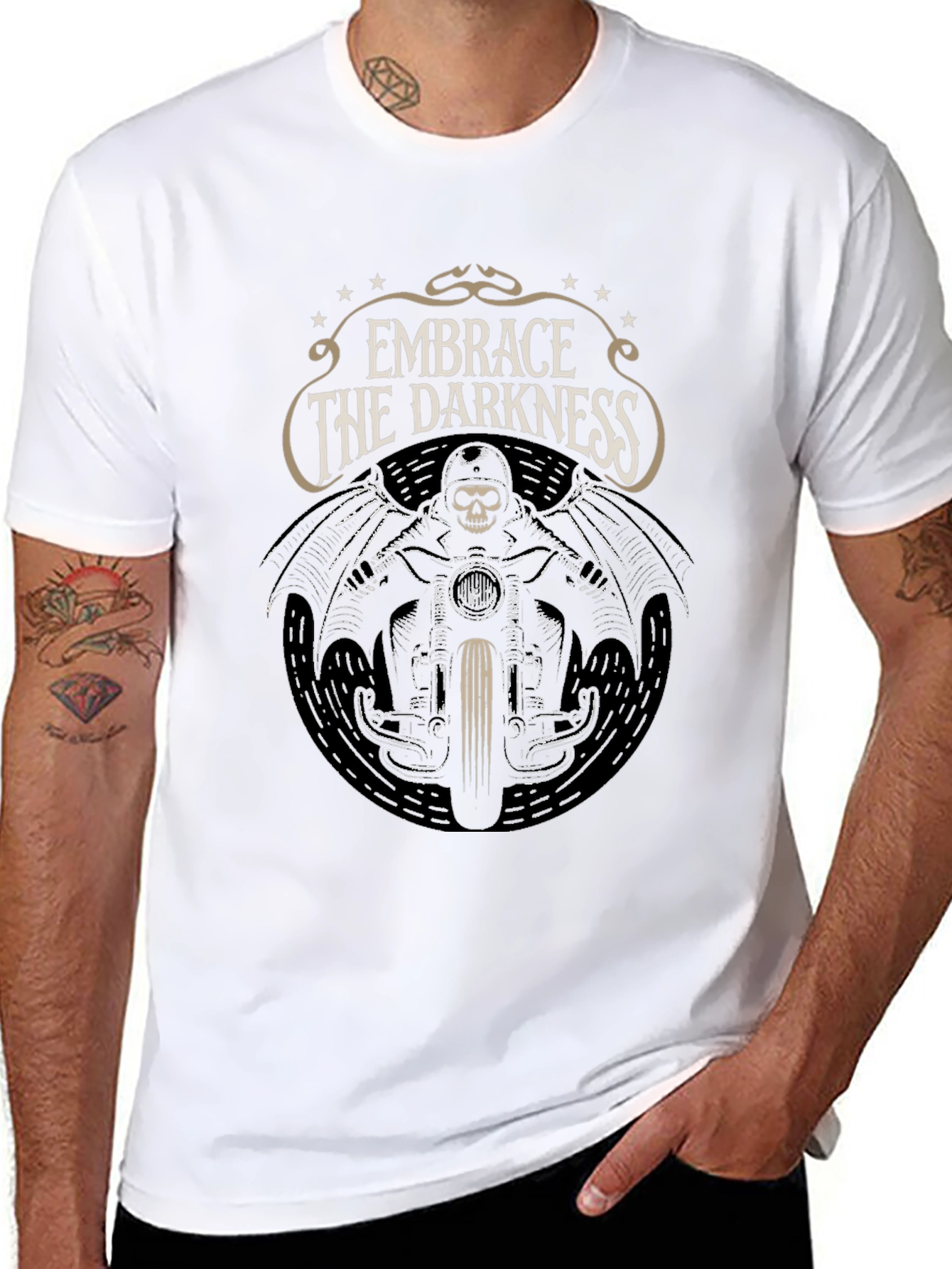 Embrace the Darkness Biker T-Shirt