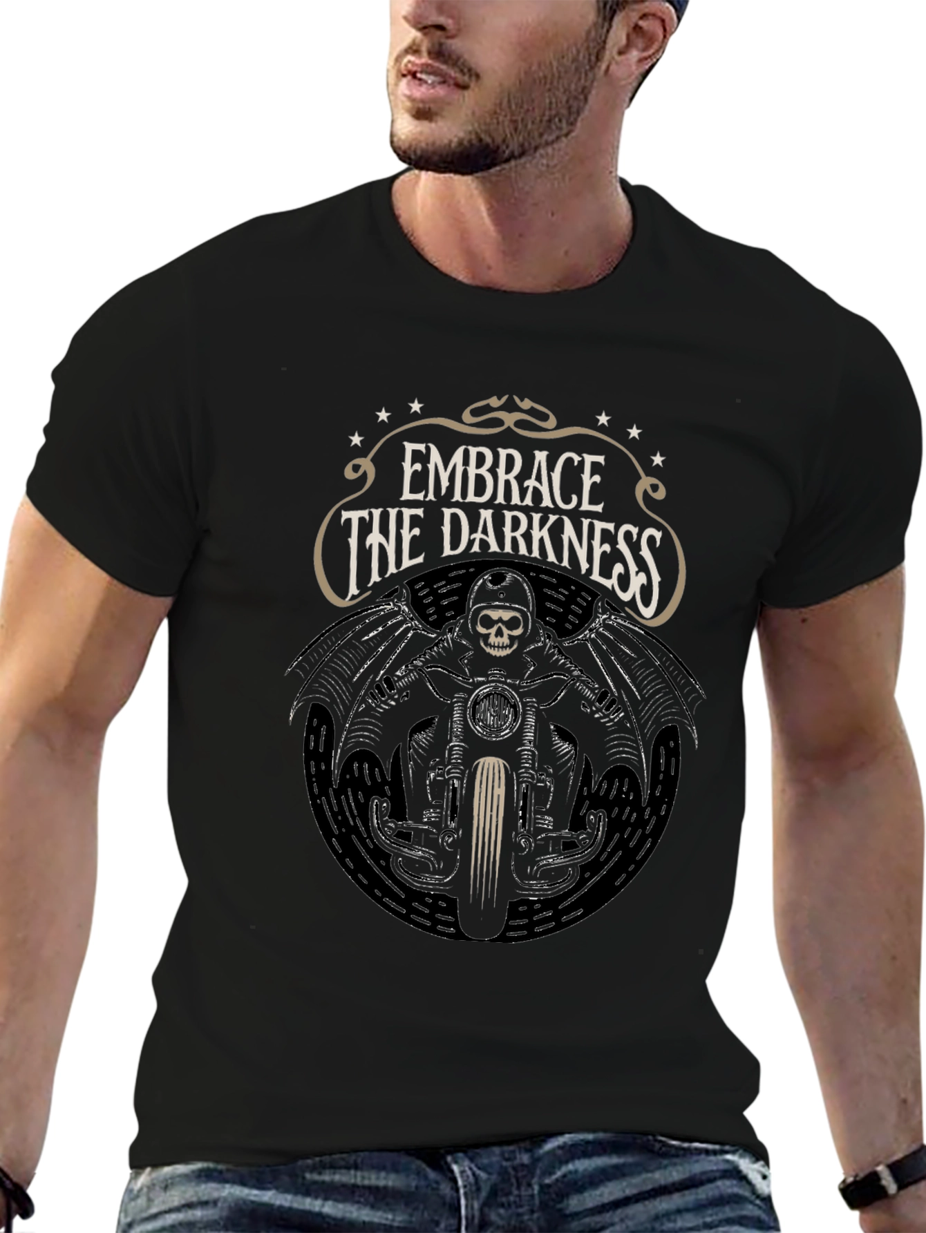 Embrace the Darkness Biker T-Shirt