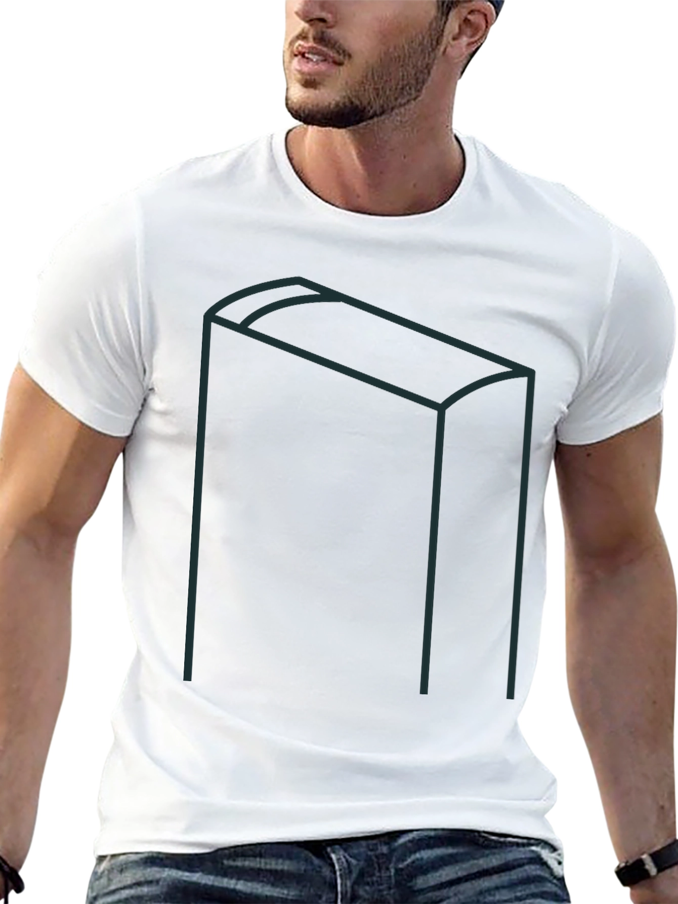 Modernist Geometric Graphic Tee - Black