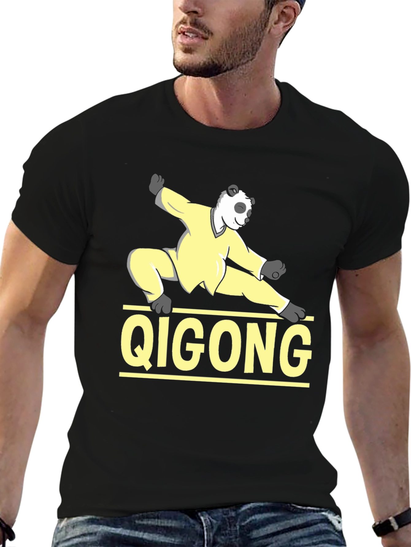 Panda Qigong Black T-Shirt