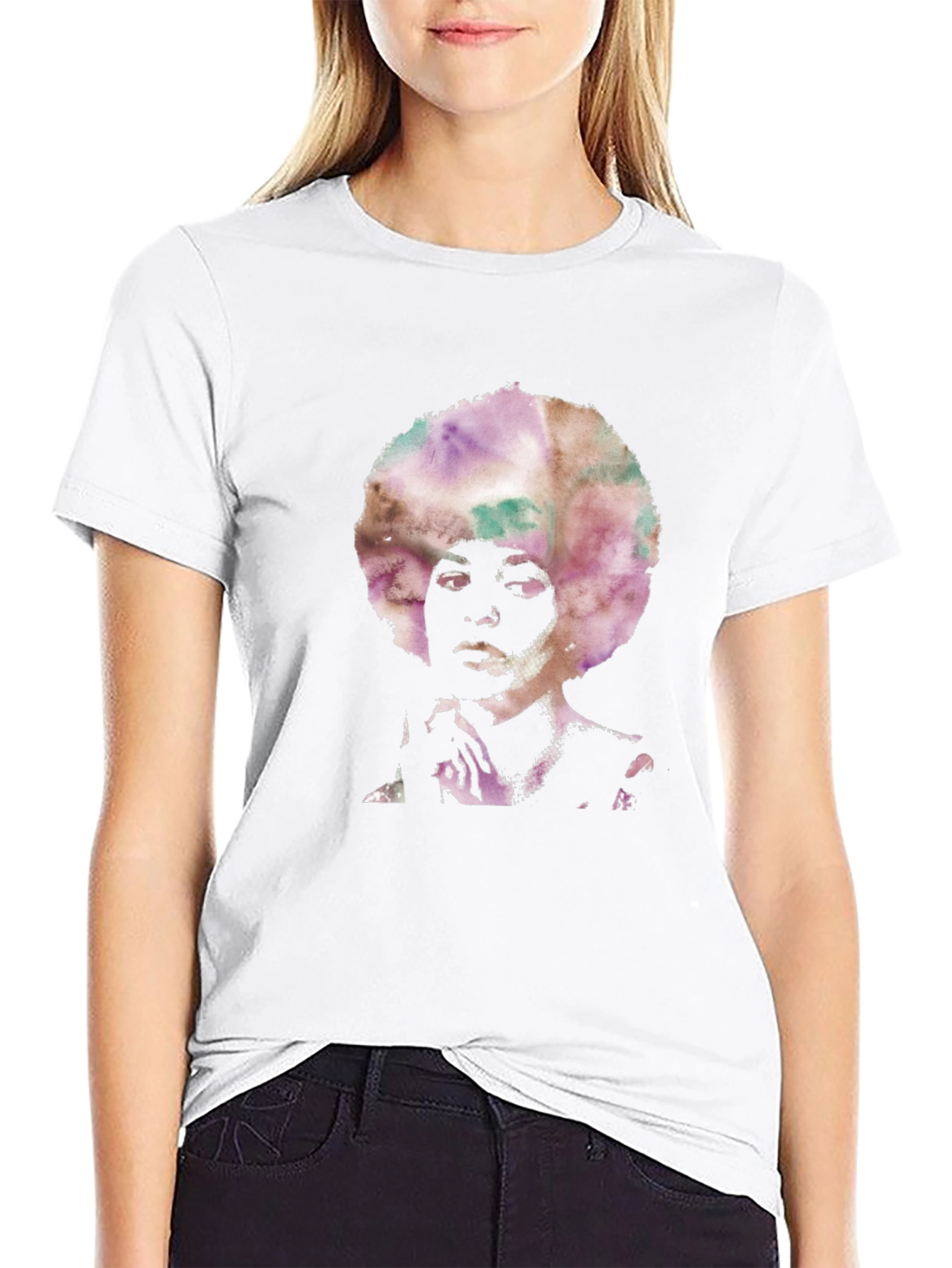 Afro Silhouette Mens Black T-Shirt
