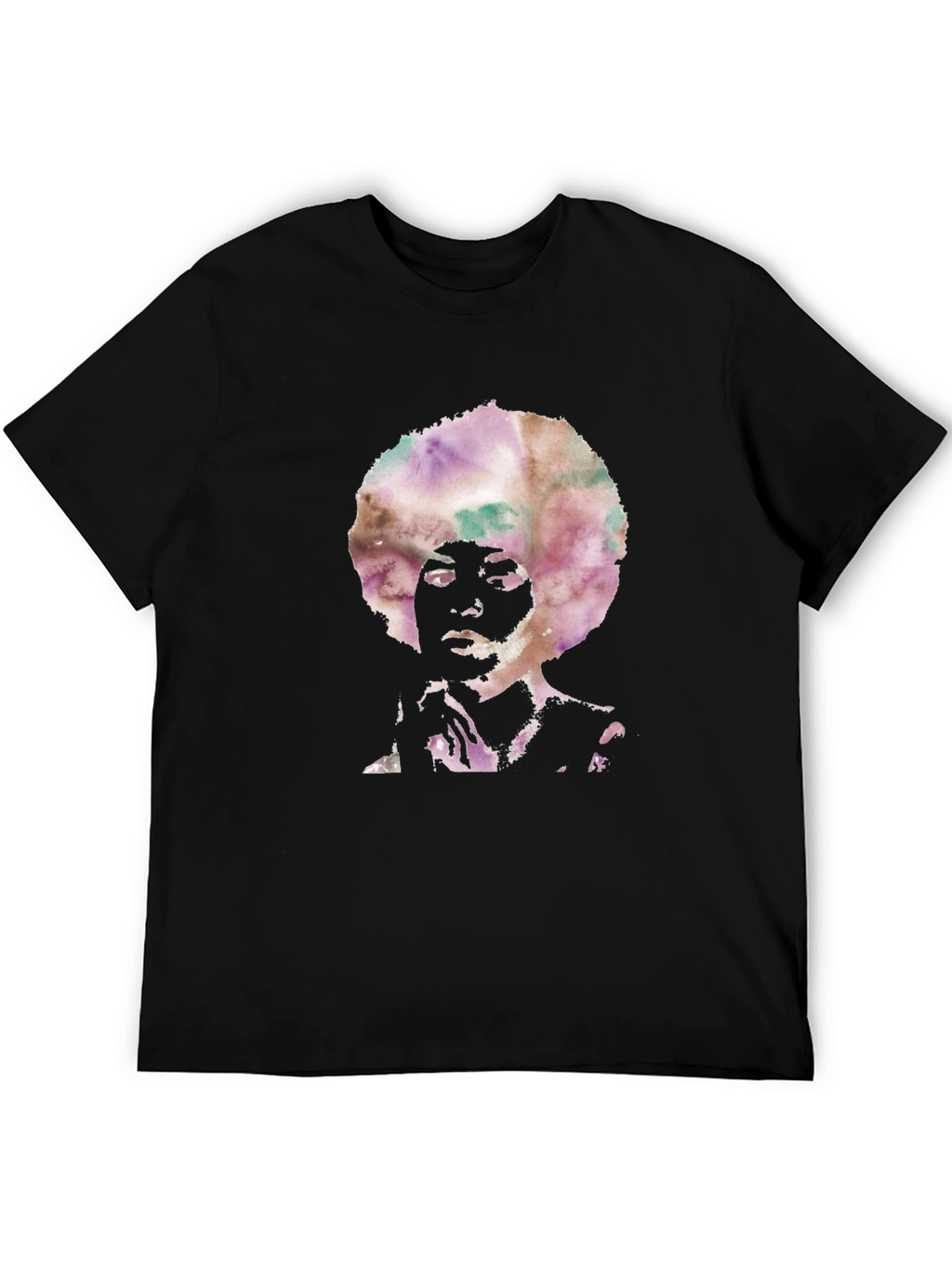 Afro Silhouette Mens Black T-Shirt