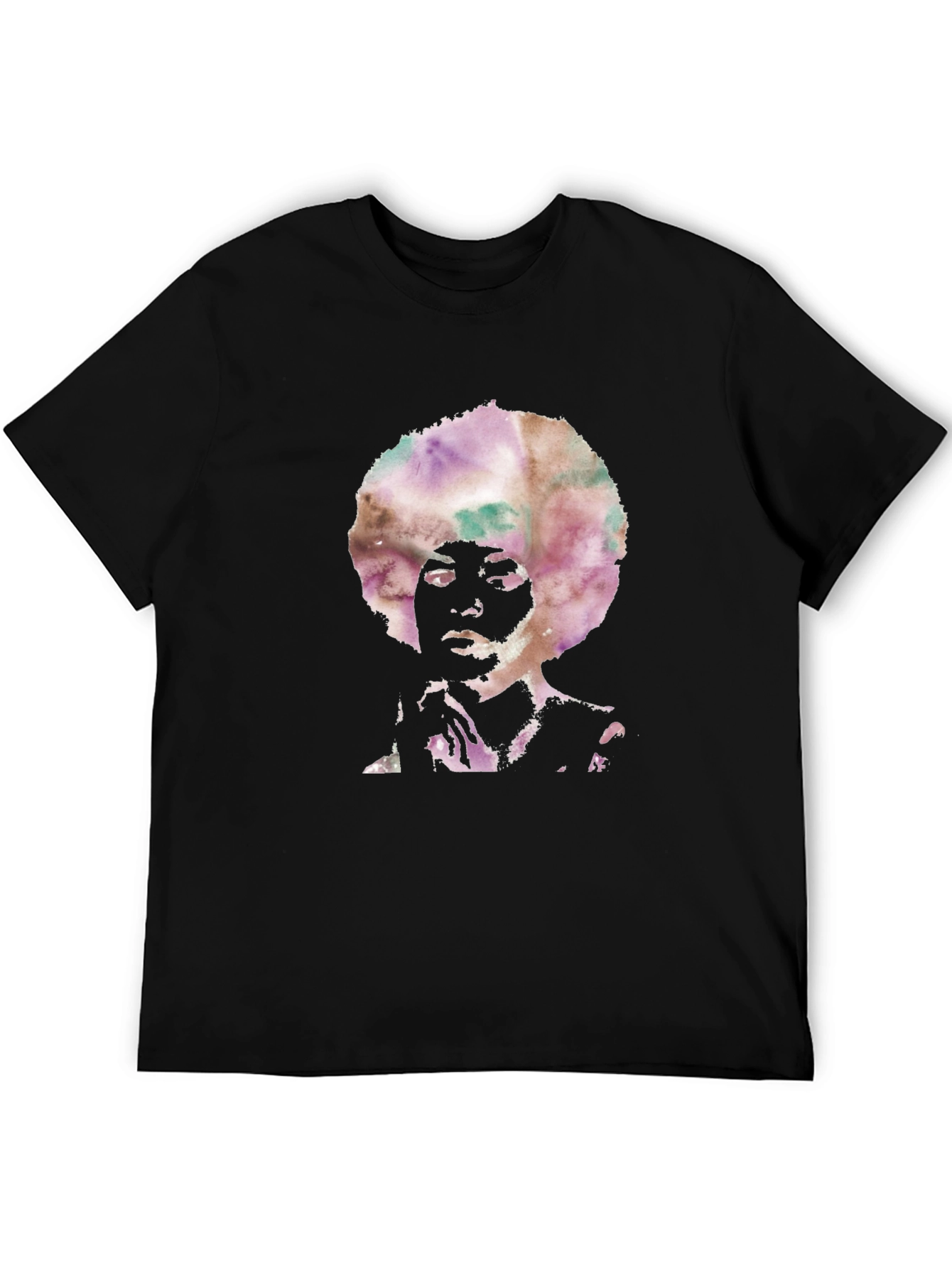 Afro Silhouette Mens Black T-Shirt