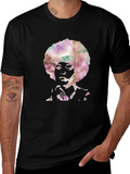 Afro Silhouette Mens Black T-Shirt