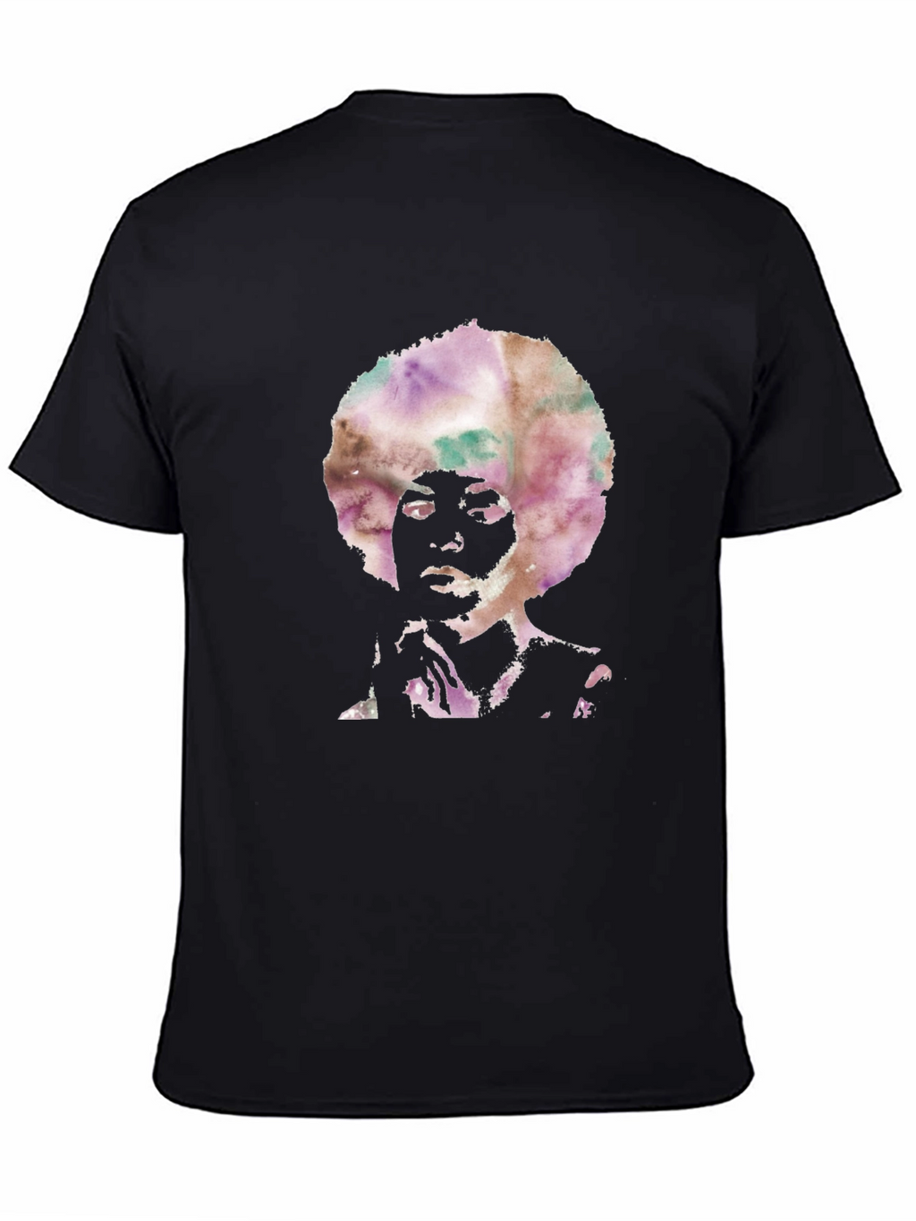 Afro Silhouette Mens Black T-Shirt