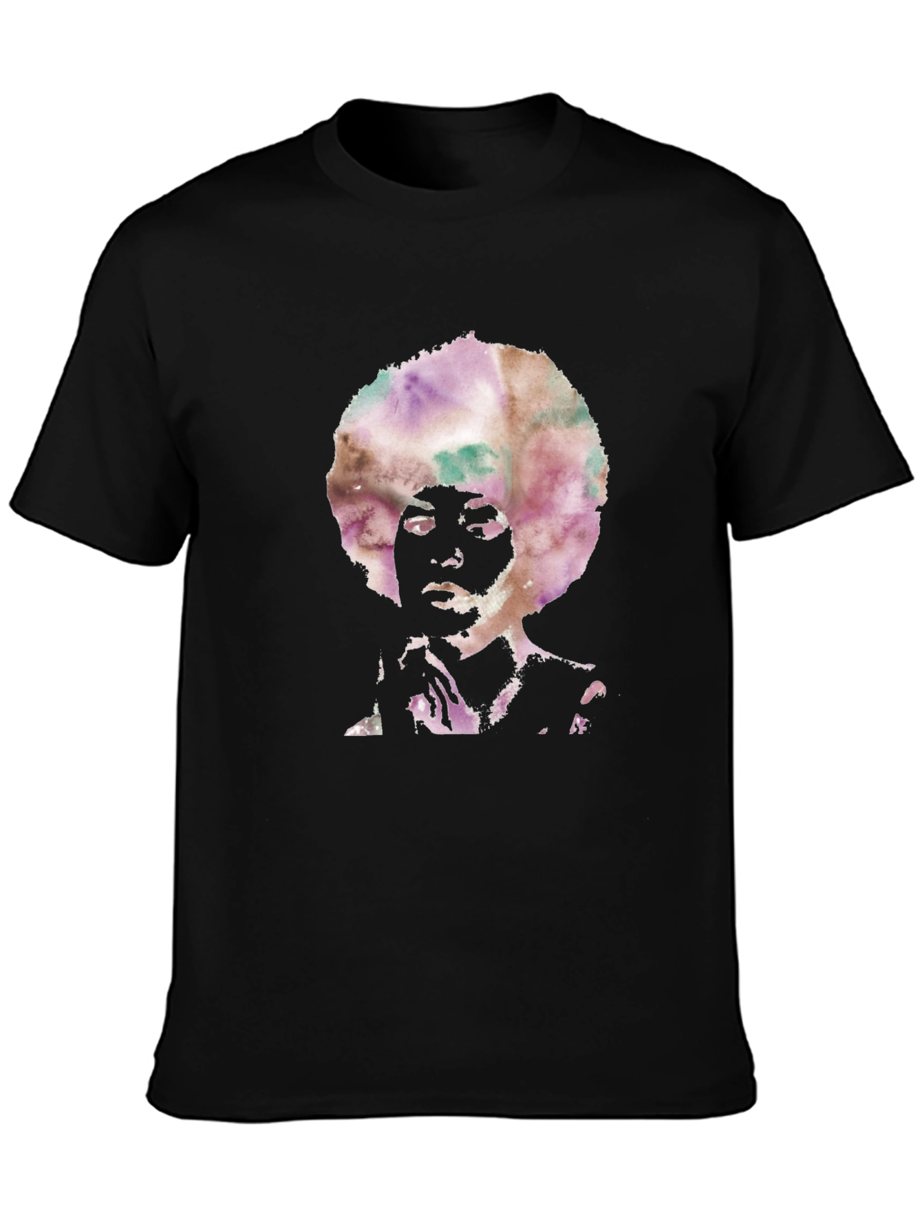 Afro Silhouette Mens Black T-Shirt