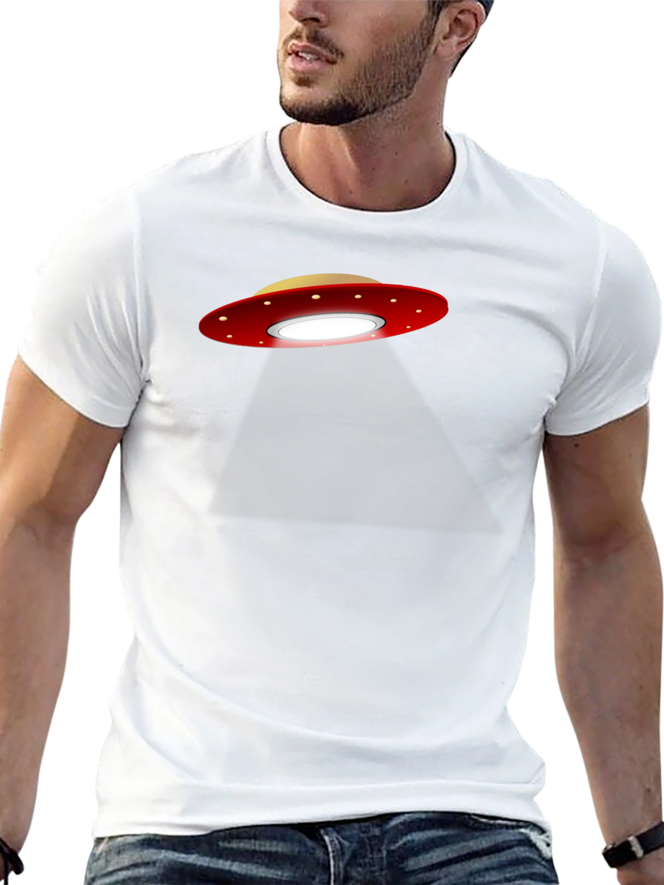 UFO Abduction Graphic T-Shirt - Black