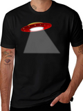 UFO Abduction Graphic T-Shirt - Black