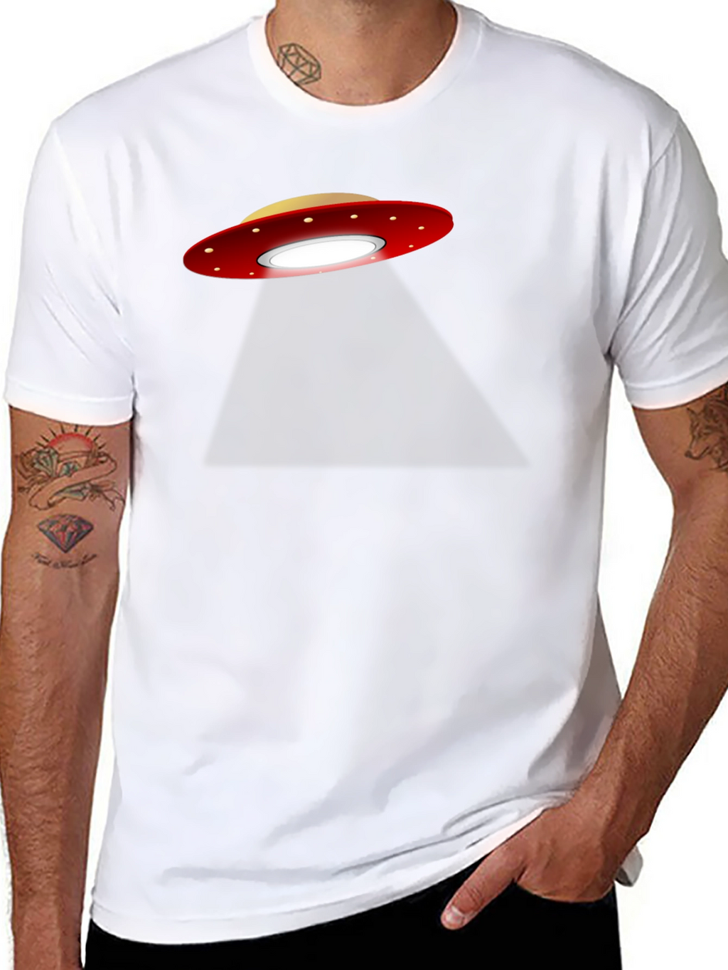 UFO Abduction Graphic T-Shirt - Black
