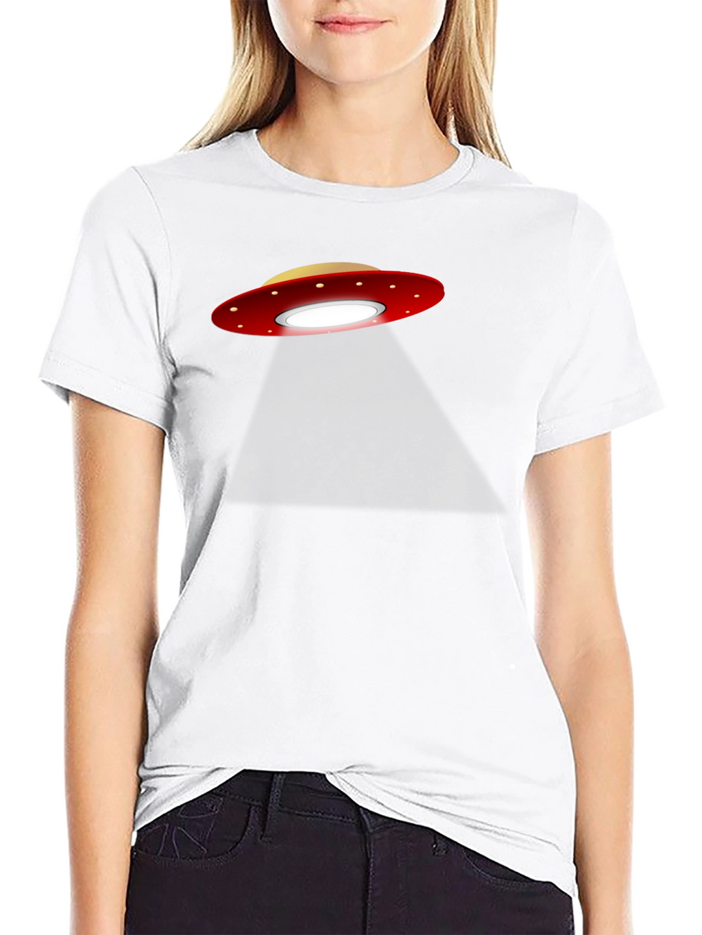 UFO Abduction Graphic T-Shirt - Black