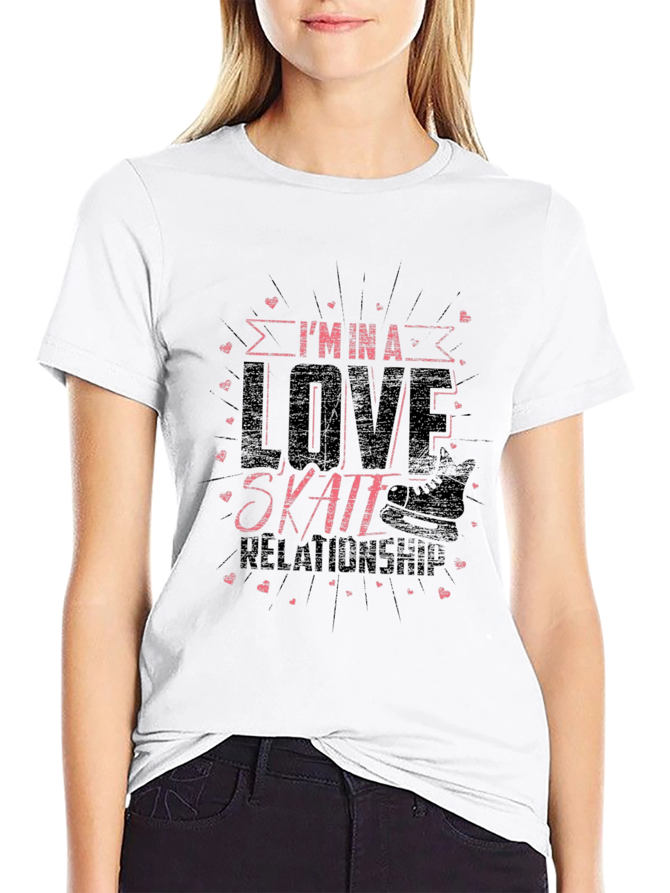 Im In A Love Skate Relationship Black T-Shirt