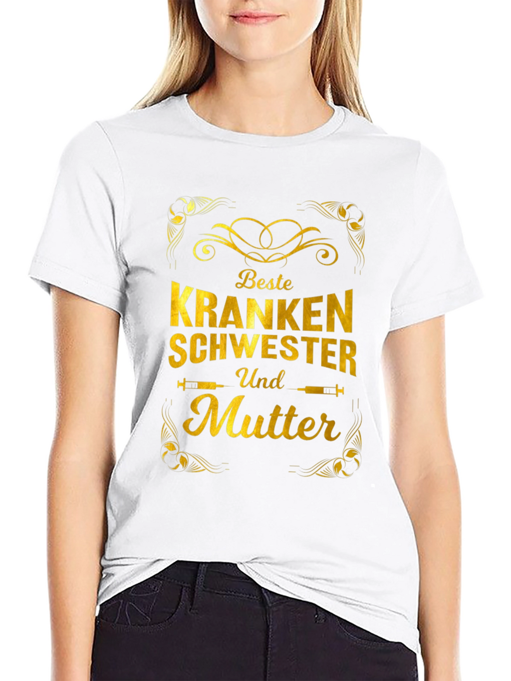 Best Nurse and Mother T-Shirt - Gold Design