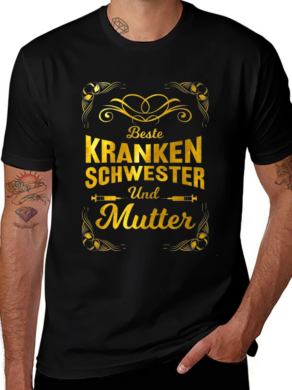 Best Nurse and Mother T-Shirt - Gold Design