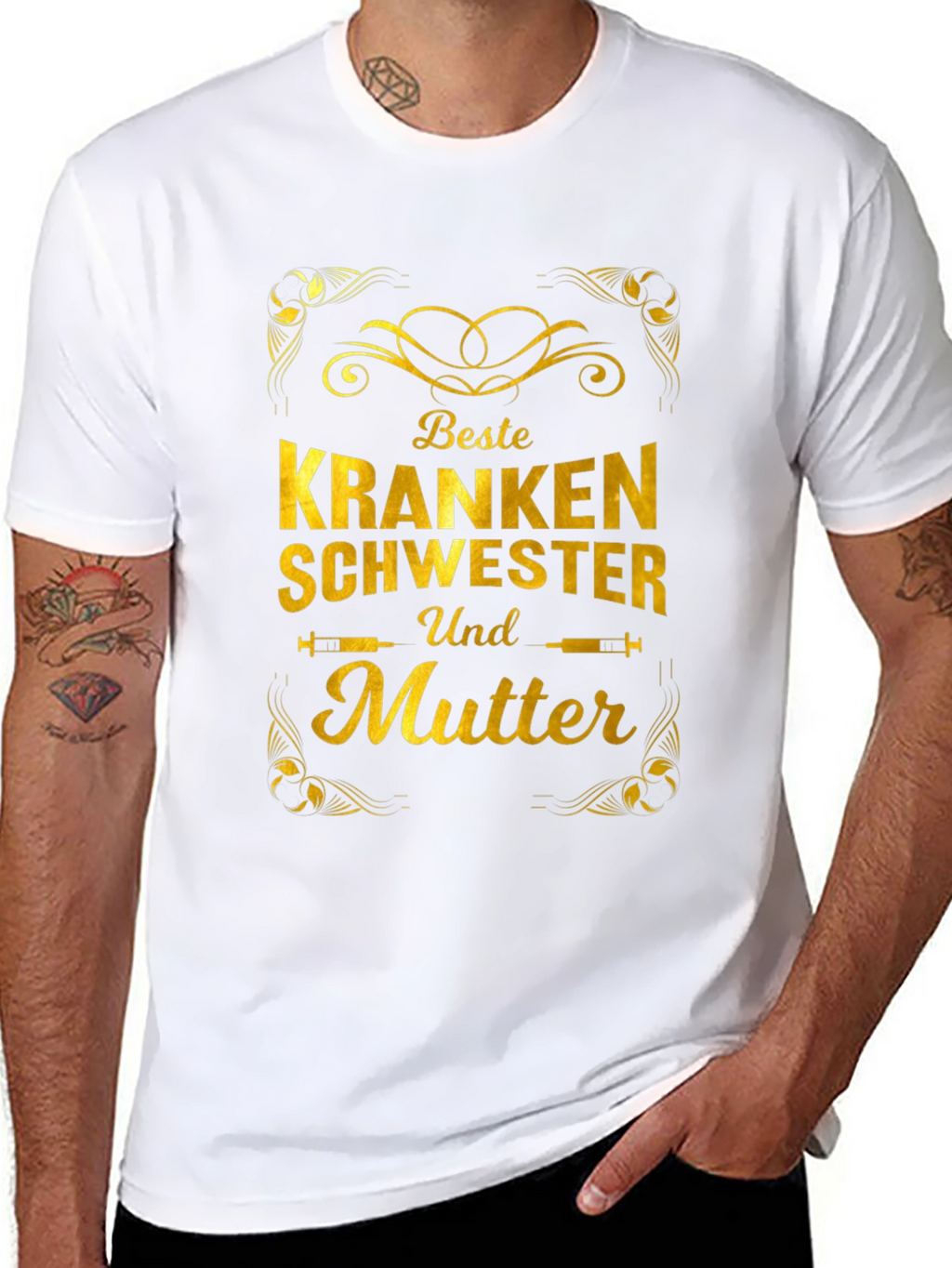 Best Nurse and Mother T-Shirt - Gold Design