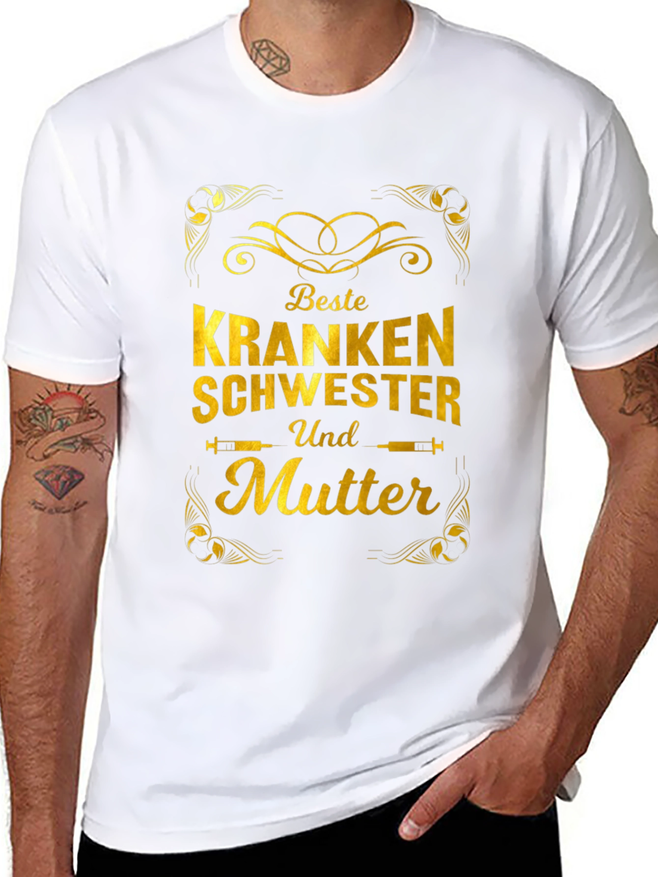 Best Nurse and Mother T-Shirt - Gold Design