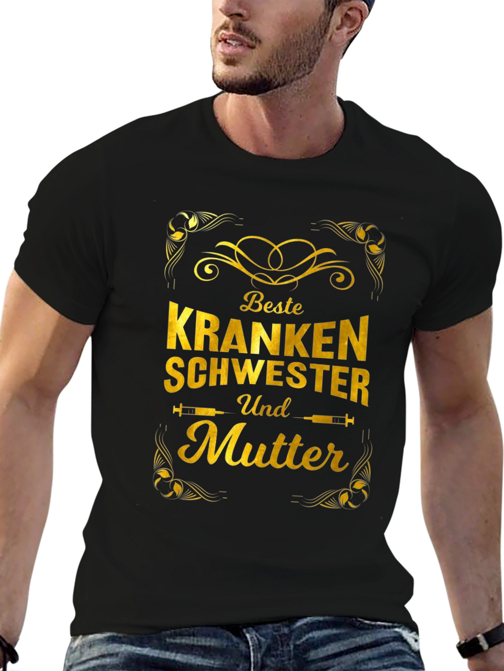 Best Nurse and Mother T-Shirt - Gold Design