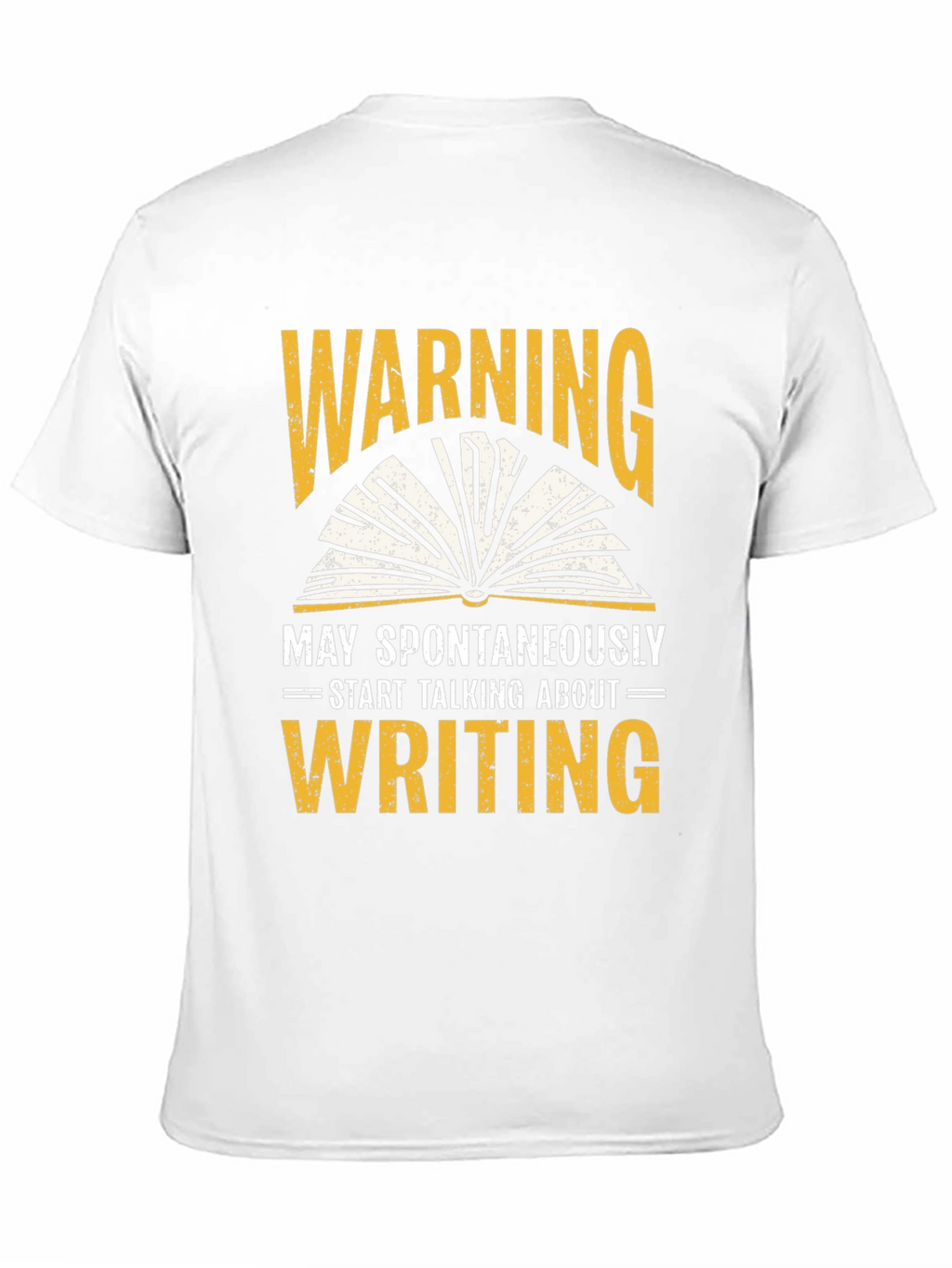 Warning Writing Mens Black Graphic T-Shirt