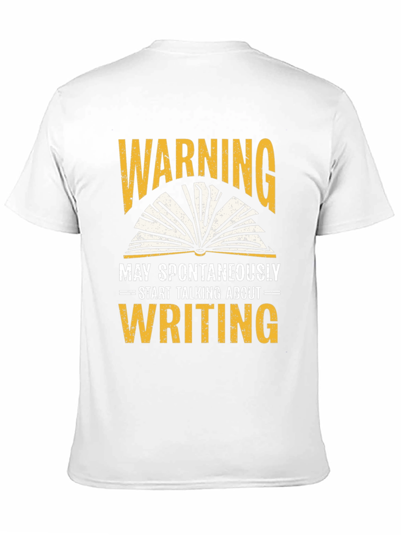 Warning Writing Mens Black Graphic T-Shirt