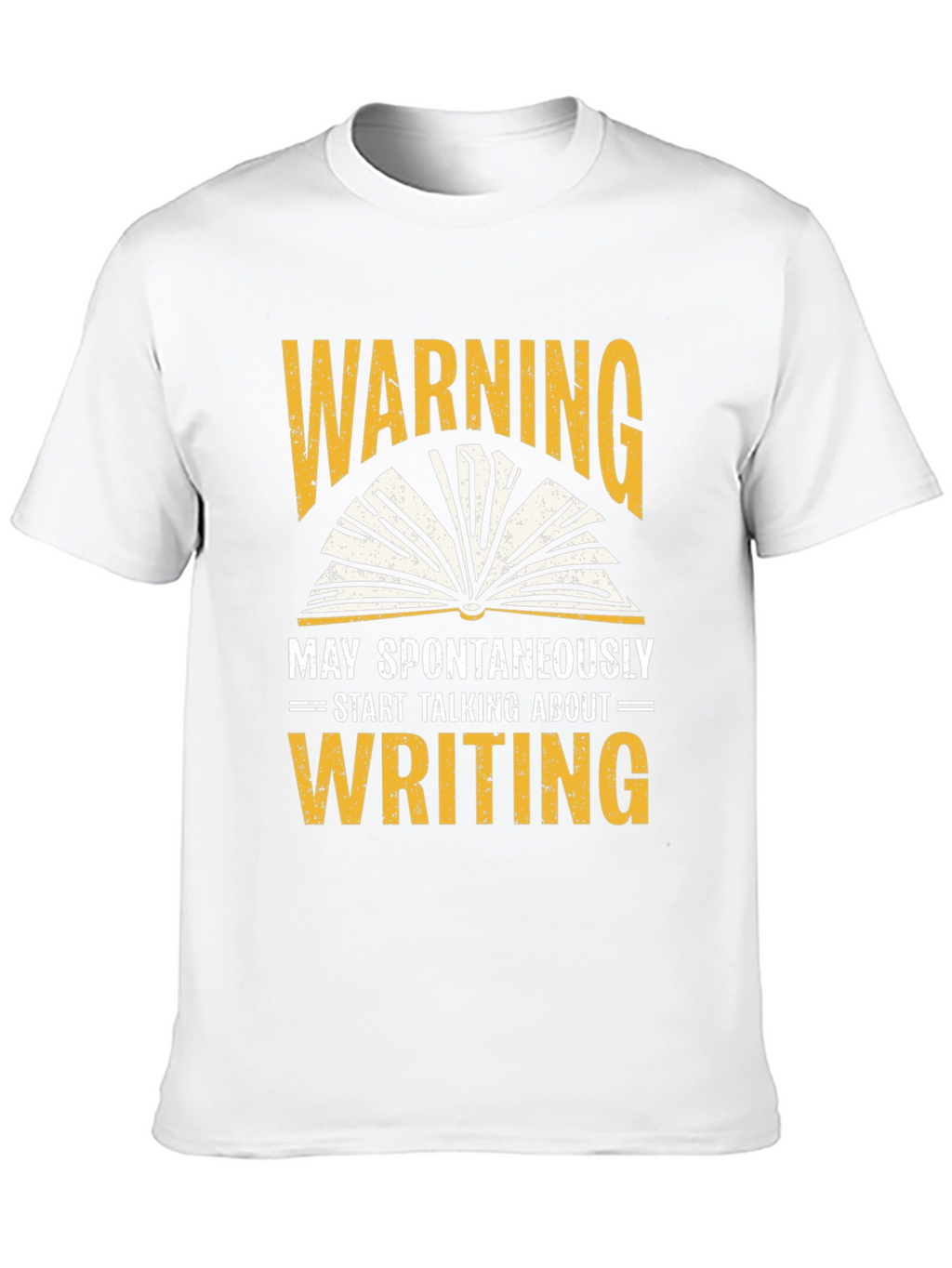 Warning Writing Mens Black Graphic T-Shirt
