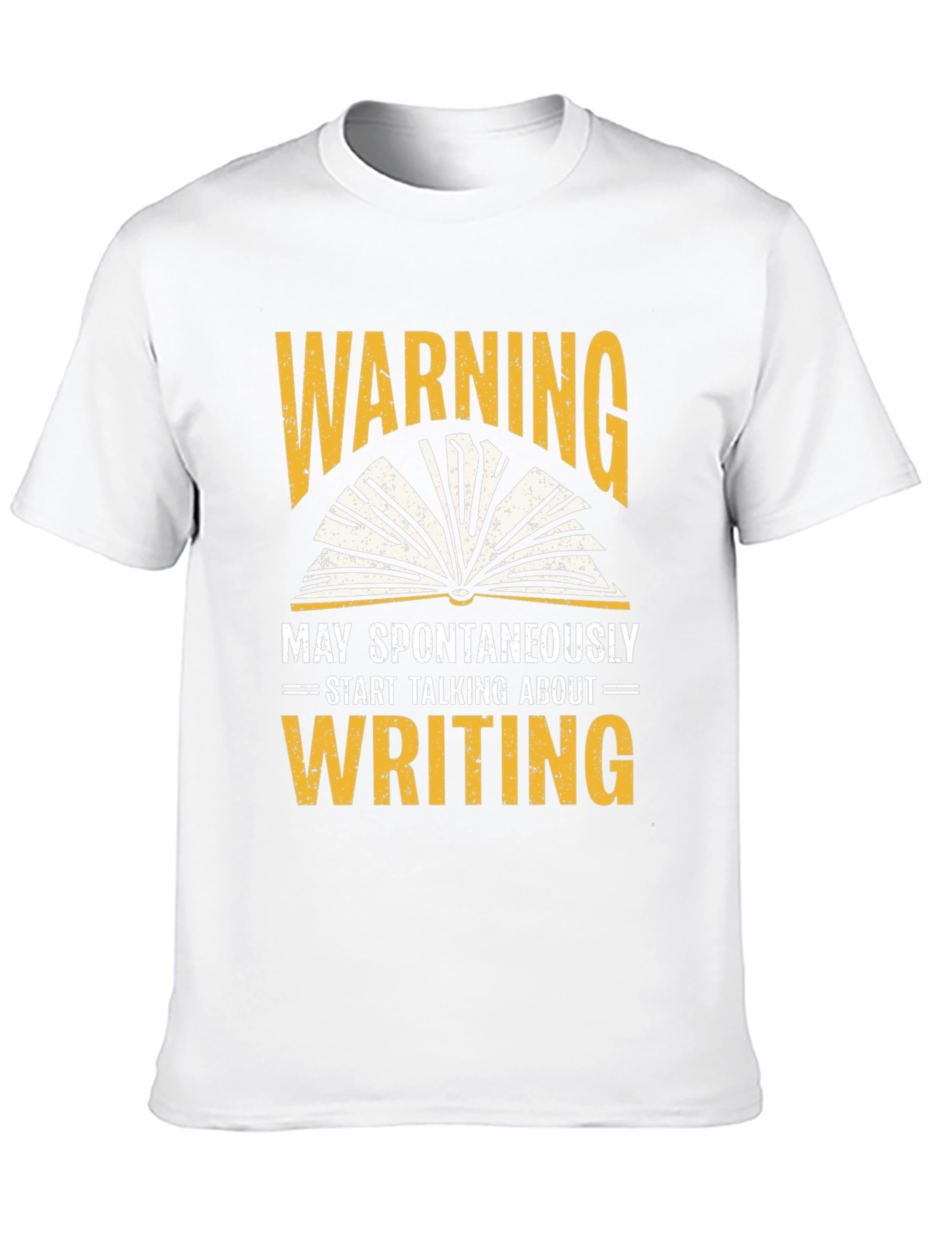 Warning Writing Mens Black Graphic T-Shirt