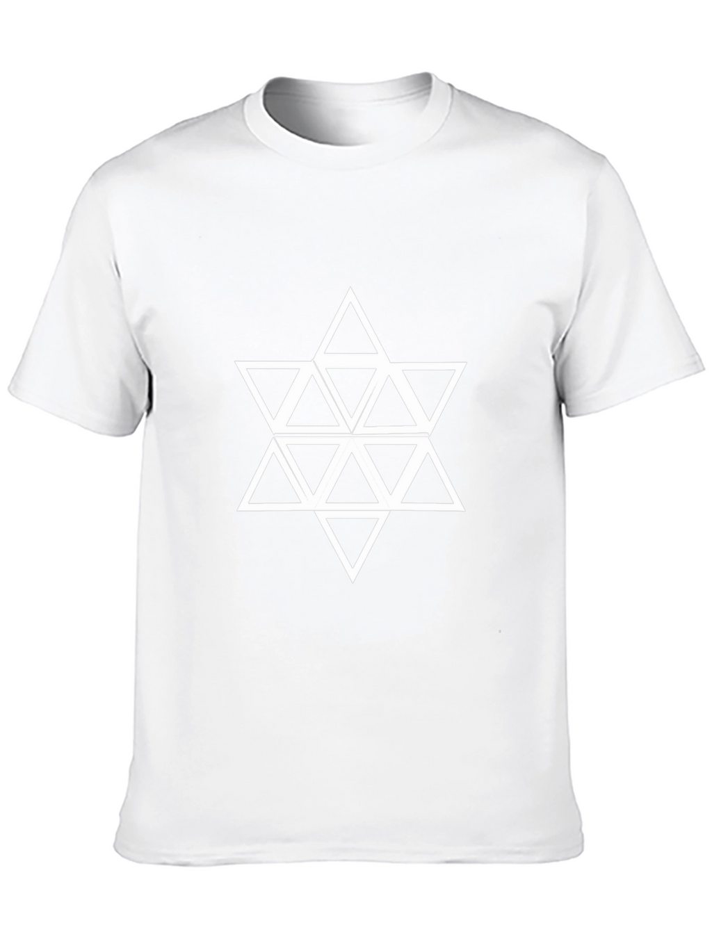 Geometric Triangle Star Graphic Tee - Black