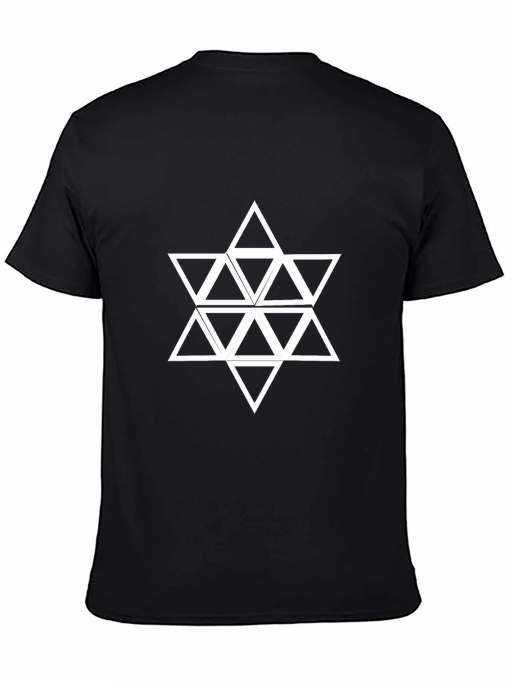 Geometric Triangle Star Graphic Tee - Black