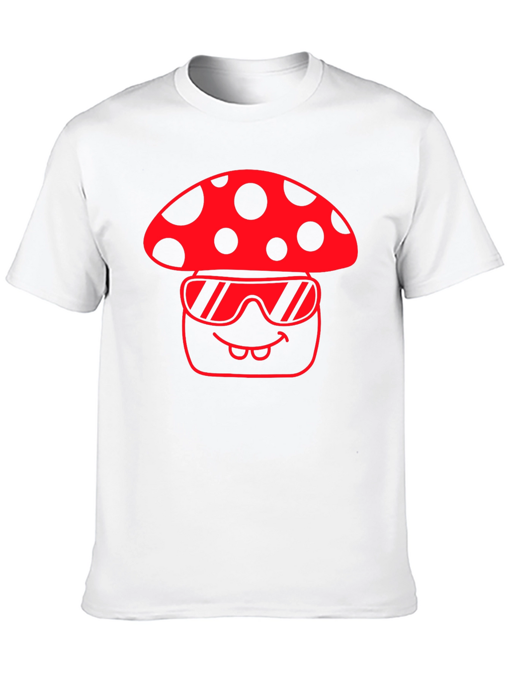 Cool Mushroom Graphic Tee - Black Cotton T-Shirt