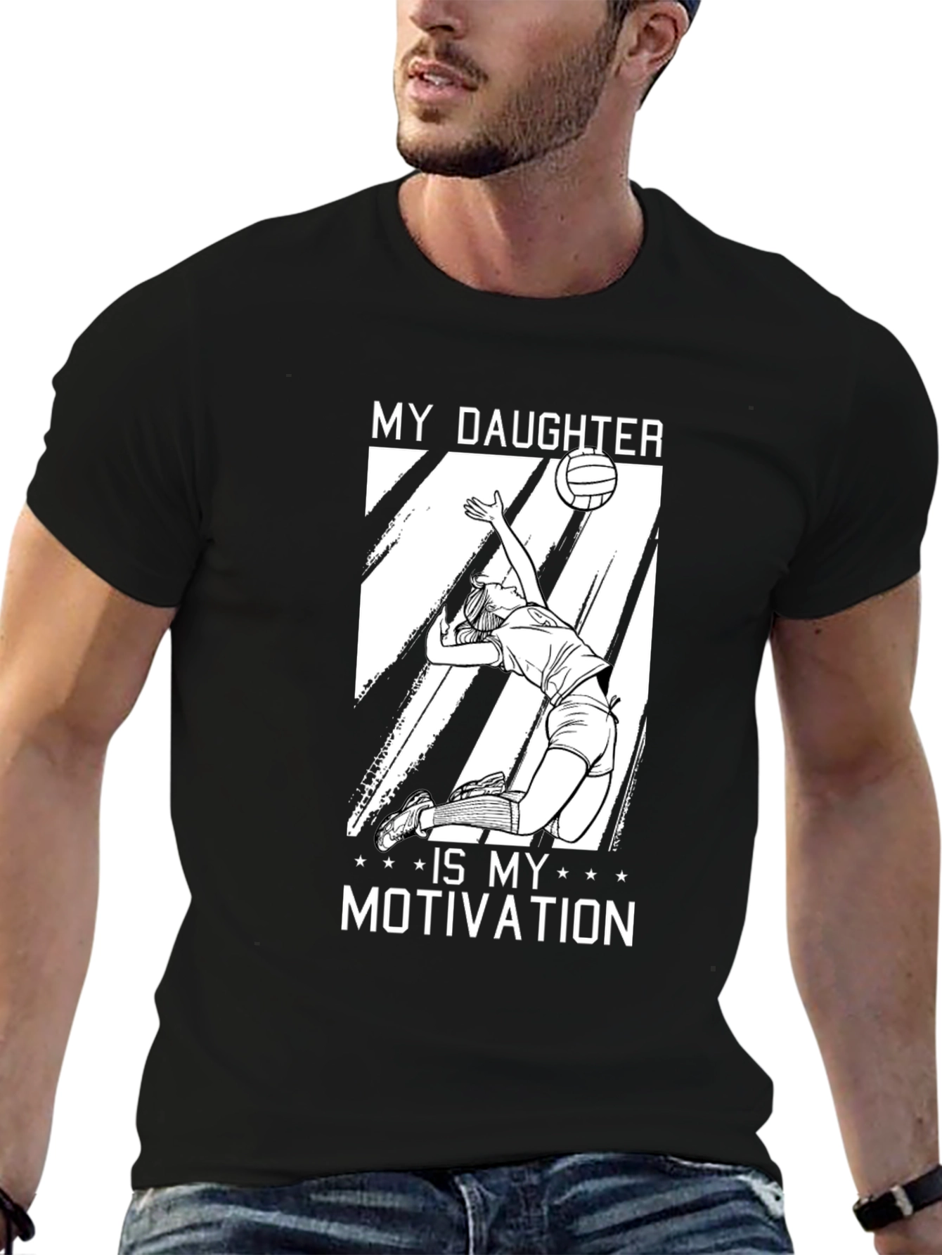 Volleyball Dad T-Shirt - My Daughter is My Motivation
